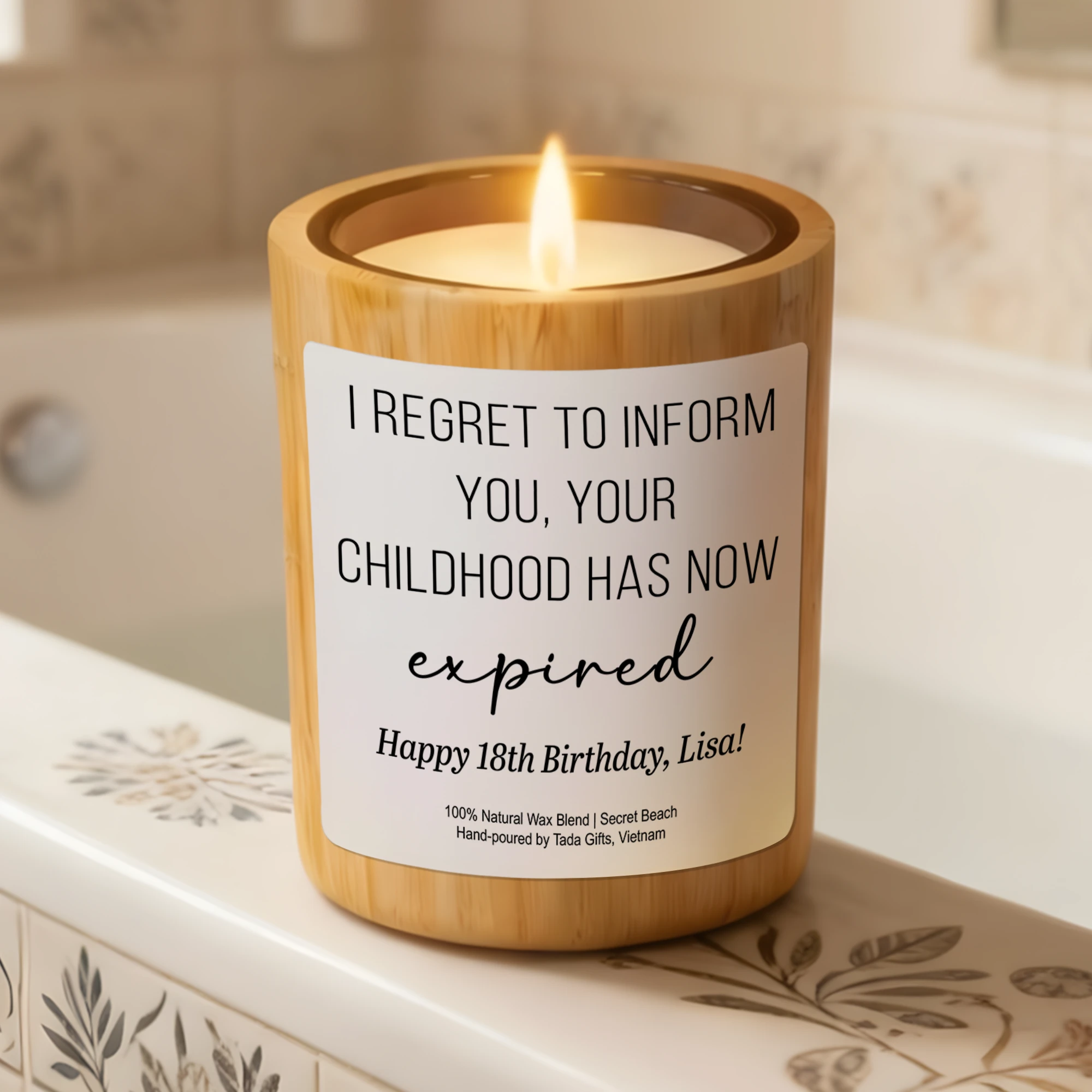 Personalized 18th Birthday Candle, Childhood Expired Gag Gift, Birthday Gifts