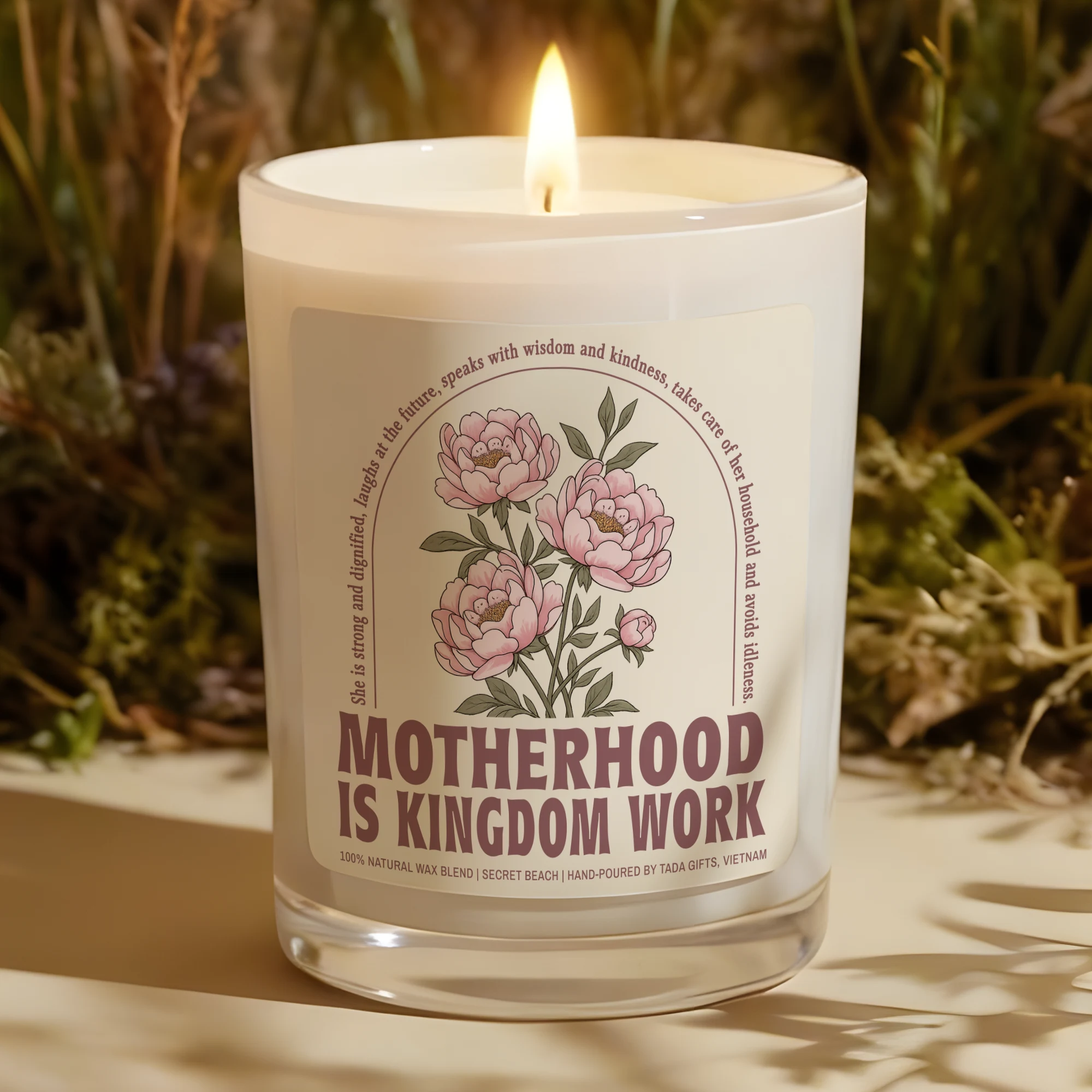 Motherhood Is Kingdom Work Candle, Christian Mom Candle, Religious Mom Candle, Mothers day gift