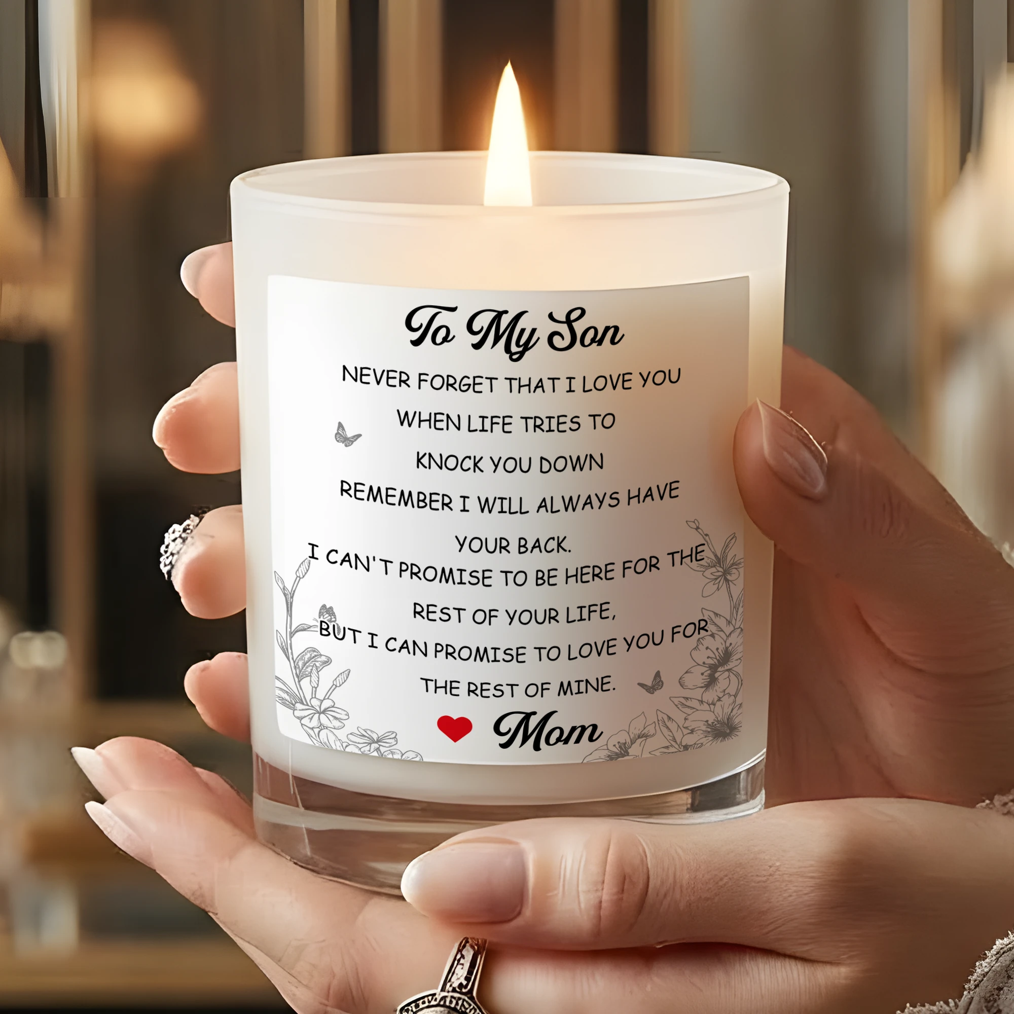 To My Son Candle – Heartfelt Message From Mom – Sentimental Gift for Son – Soy Wax Candle – Birthday or Graduation Gift for Son
