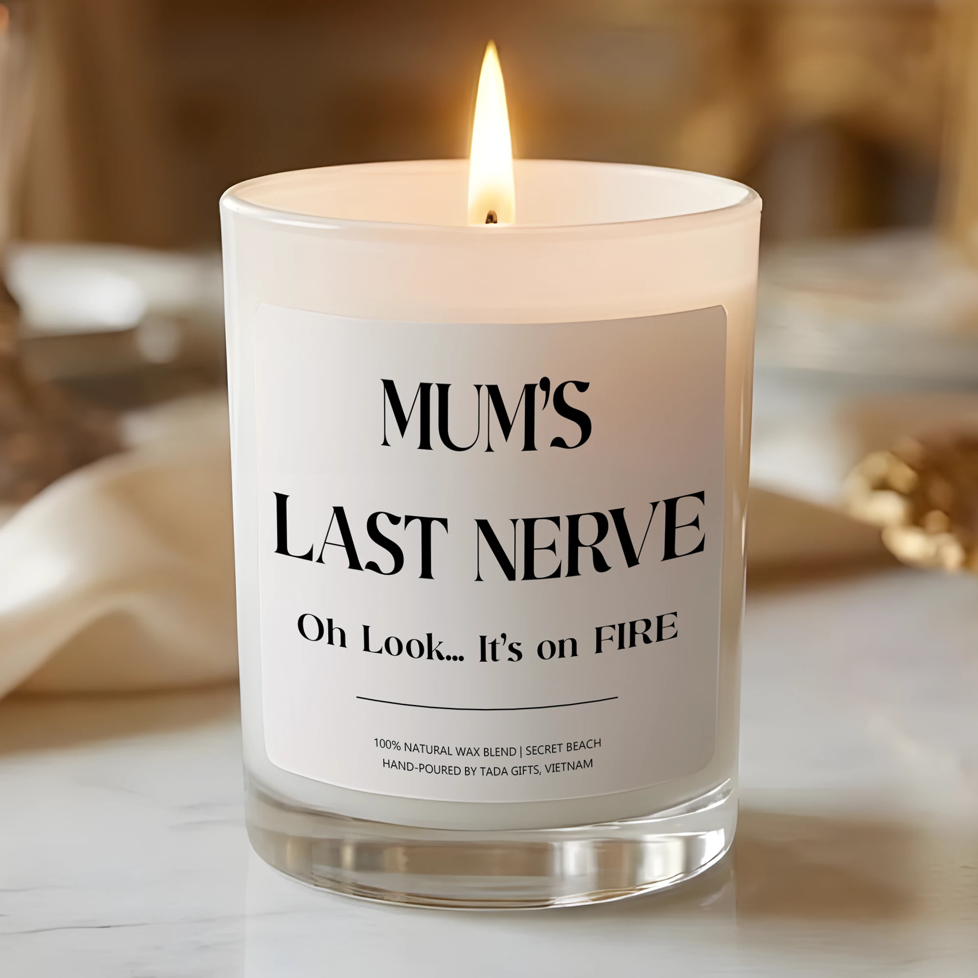 Mum’s Last Nerve Candle – Funny Gift for Mom – Oh Look It’s on Fire – Mother’s Day Gift – Sarcastic Candle for Mom – New Mom Gift