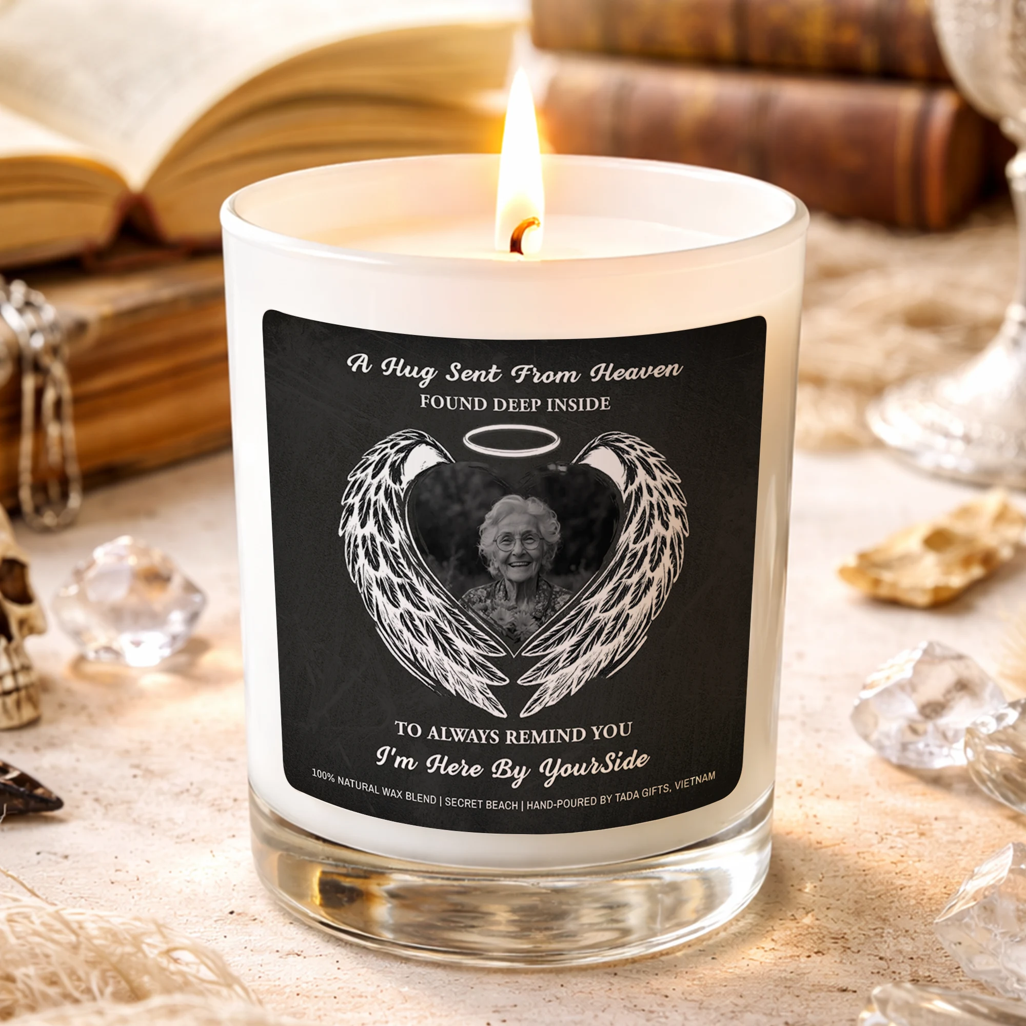 Personalized Memorial Candle with Photo, Sympathy Gift Loss of Loved One, In Loving Memory Candle, Bereavement Gift, Custom Photo Candle Gift