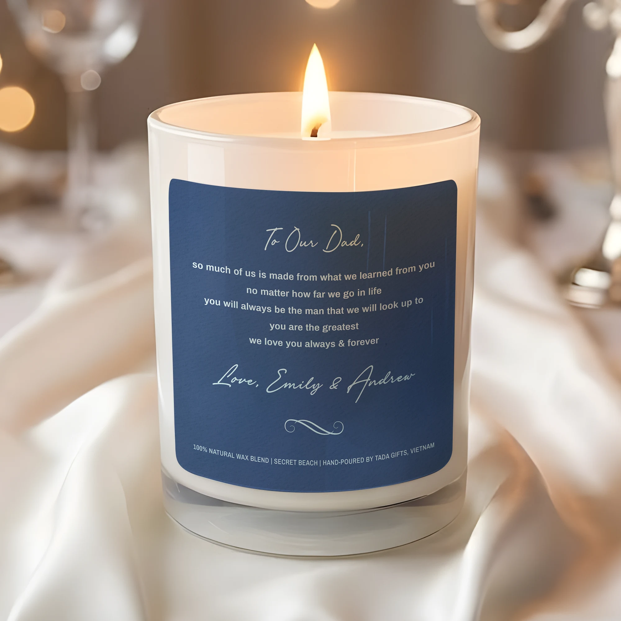 Personalized Dad Candle – Gift for Dad from Kids – To Our Dad Scented Candle – Custom Father’s Day Gift – Sentimental Birthday Gift for Dad