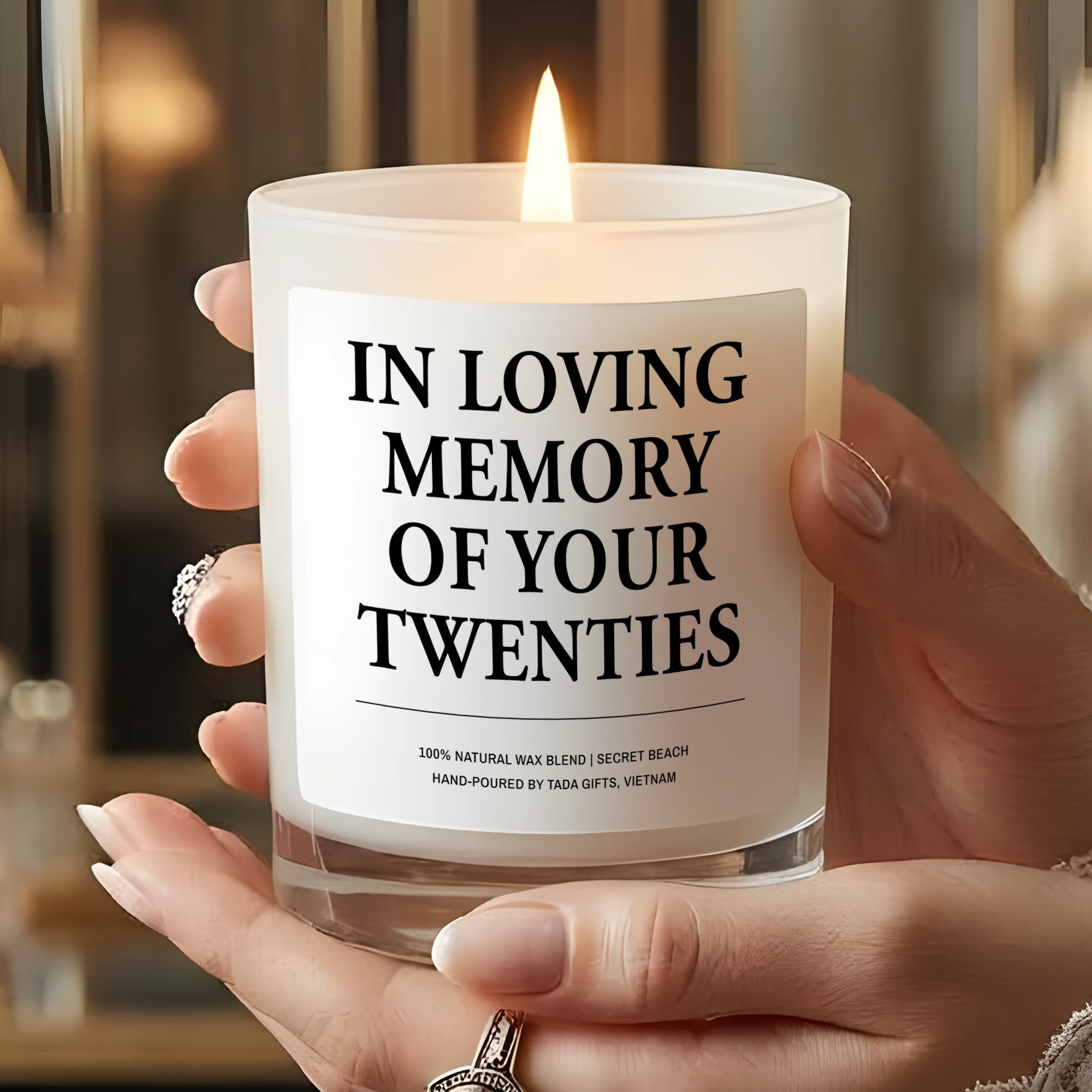 Funny 30th Birthday Candle, In Loving Memory of Your Twenties Scented Soy Candle, Sarcastic Birthday Gift for Her or Him