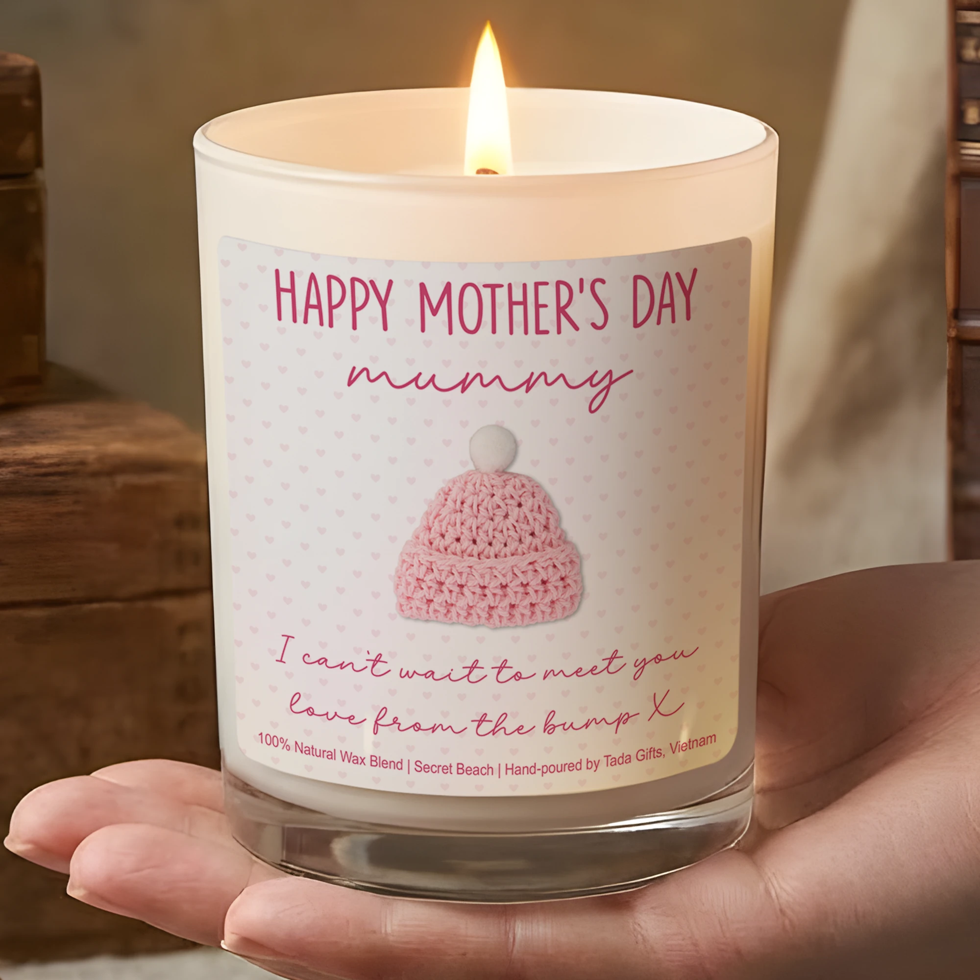 Happy Mother’s Day Mummy Candle, Gift From The Bump, Mom To Be Gift, Pregnancy Announcement Gift, First Mother’s Day Gift