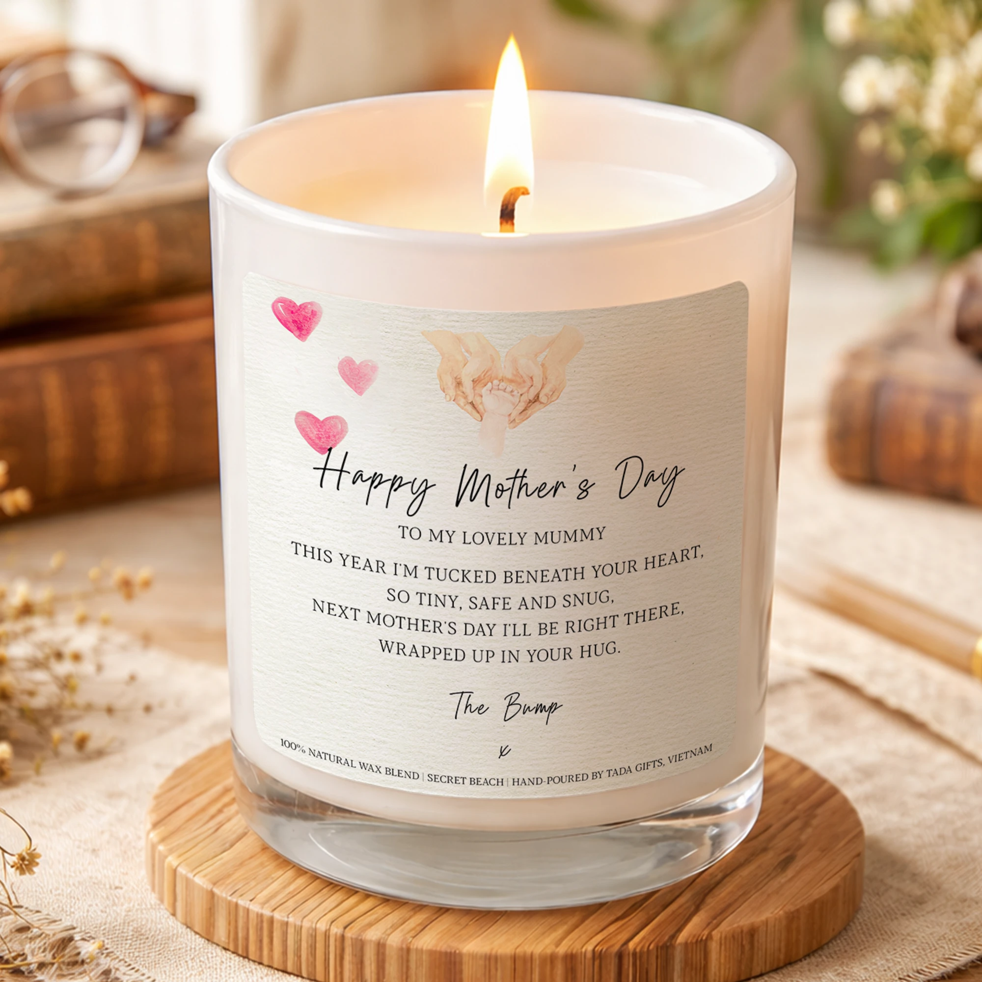 Mother’s Day Candle Gift, Happy Mother’s Day To My Lovely Mummy Candle, Pregnancy Announcement Gift, Mothers day gifts