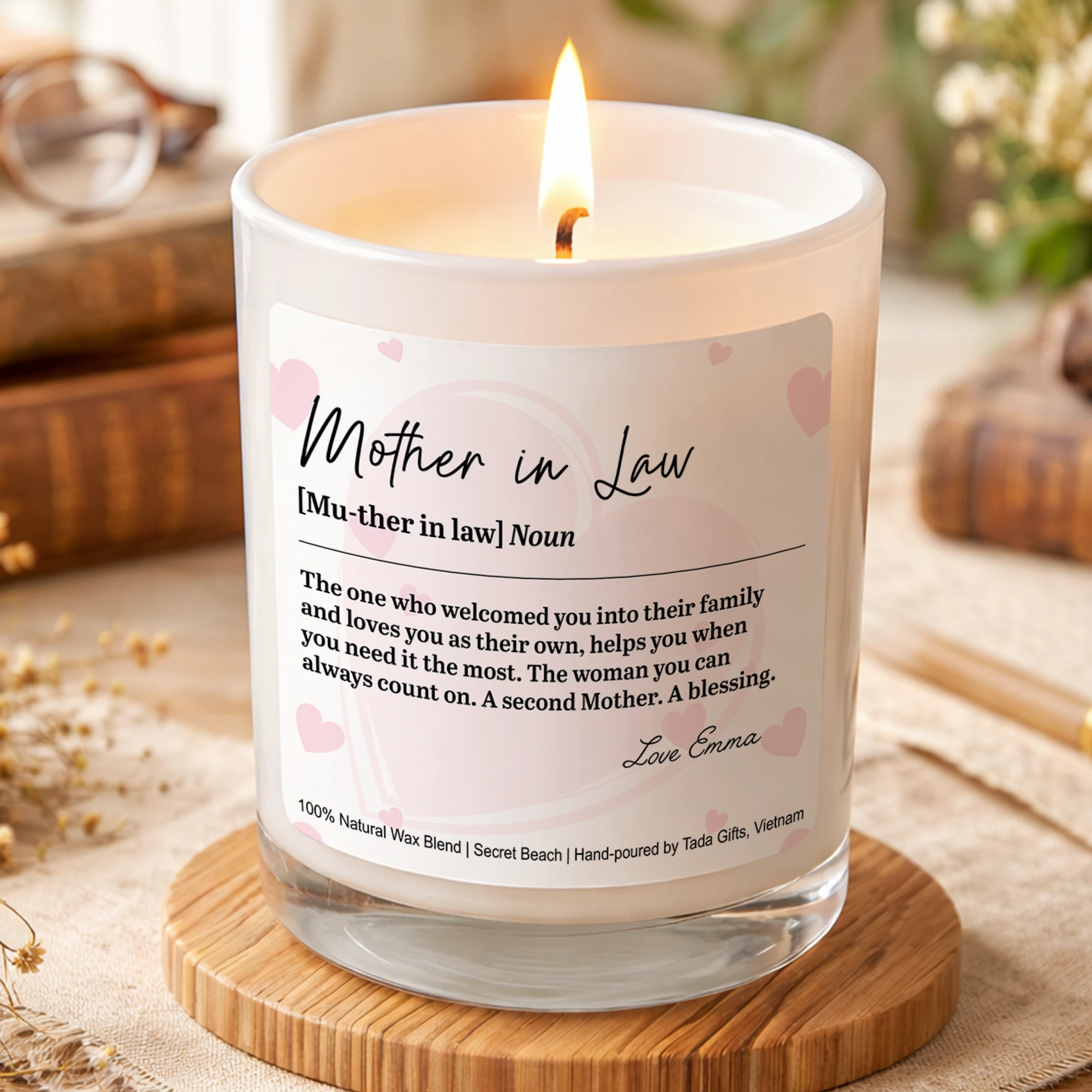 Personalized Mother in Law Candle Collage Memorable Gift for MIL, Mothers Day Gift, Gift for Her, definition, Birthday Gift for Mum In law