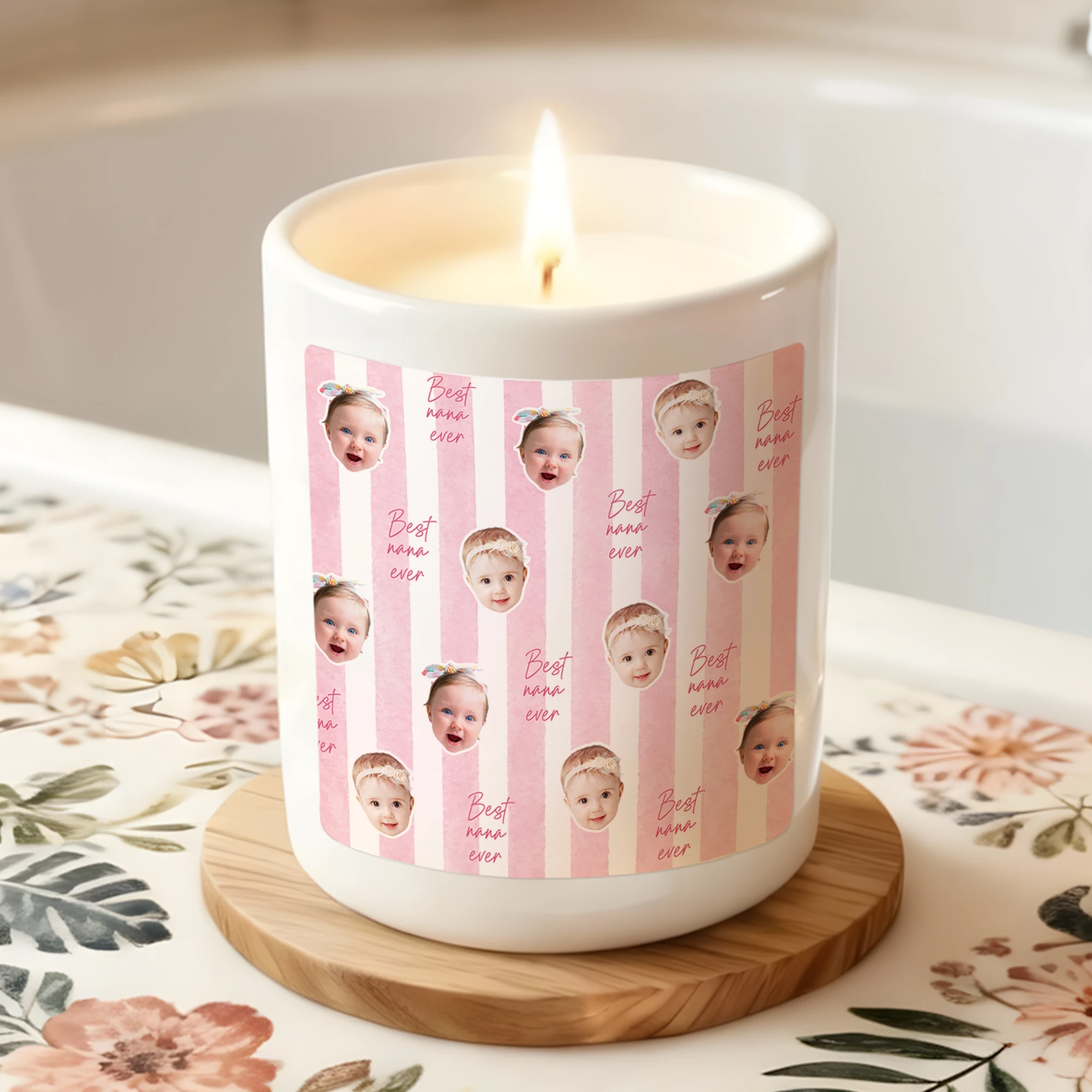 Personalized Mom Candle, Custom Kids Faces, Mother’s Day Gift, Birthday Candle