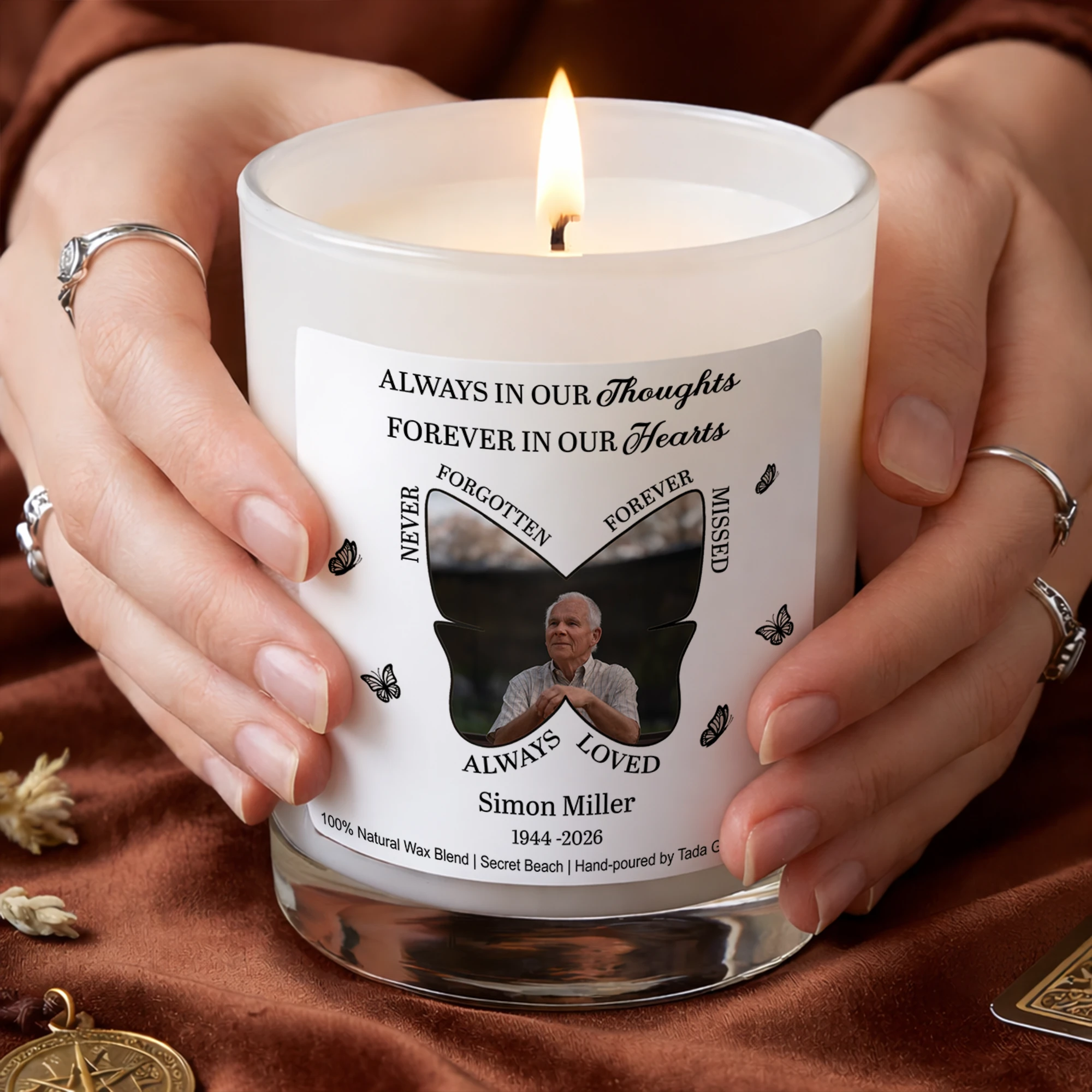 Memorial Candle Personalized Photo,Sympathy Gift,In Loving Memory Candle,Remembrance Gift Loss of Loved One,Bereavement Gift,Funeral Gift
