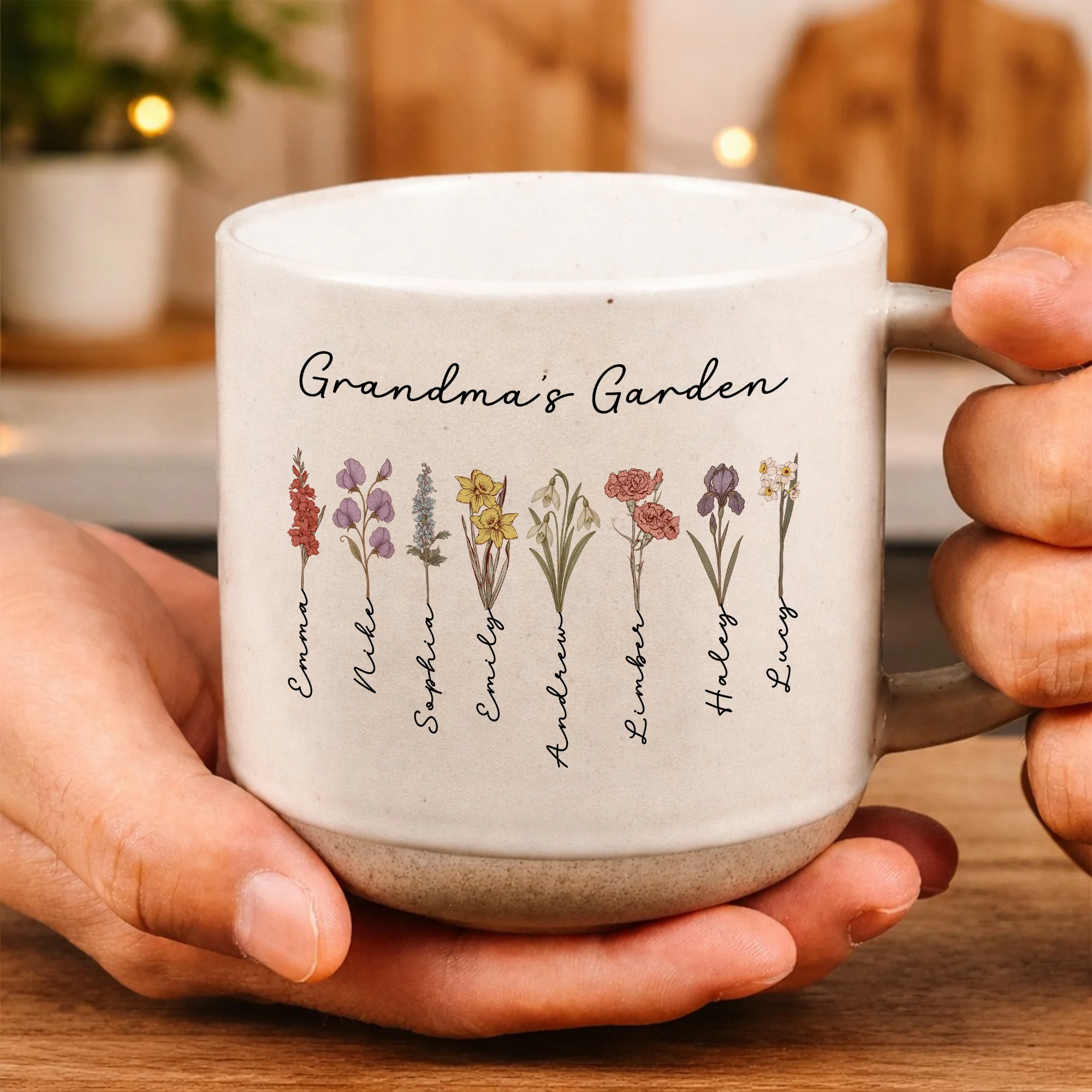 Personalized Family Pottery Mug, Custom Name Mug with Kids Names, Mother’s Day Gift, Family Hand Holding Mug, Gift for Mom,Custom Coffee Cup