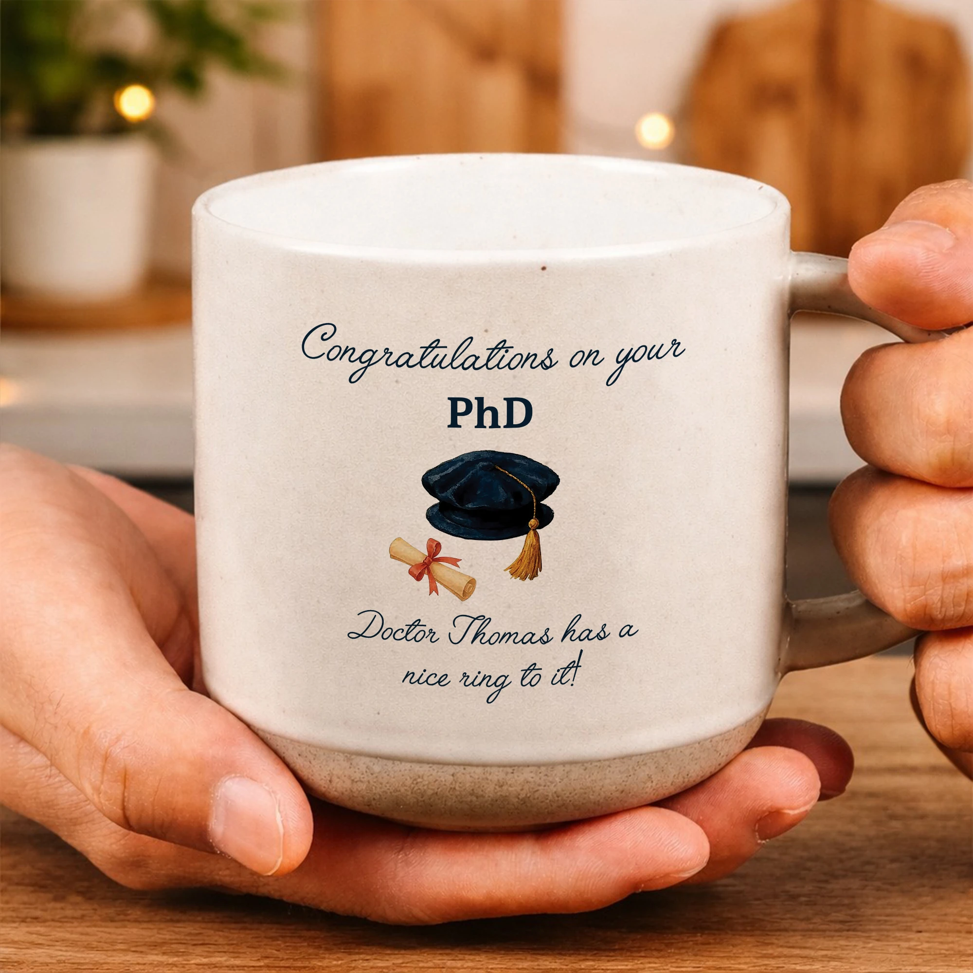 PhD Graduation Pottery Mug, Funny Mug, Medical School Graduation Gift, Gift for Doctor, New PhD Gift, Science Gift,Coffee Mug