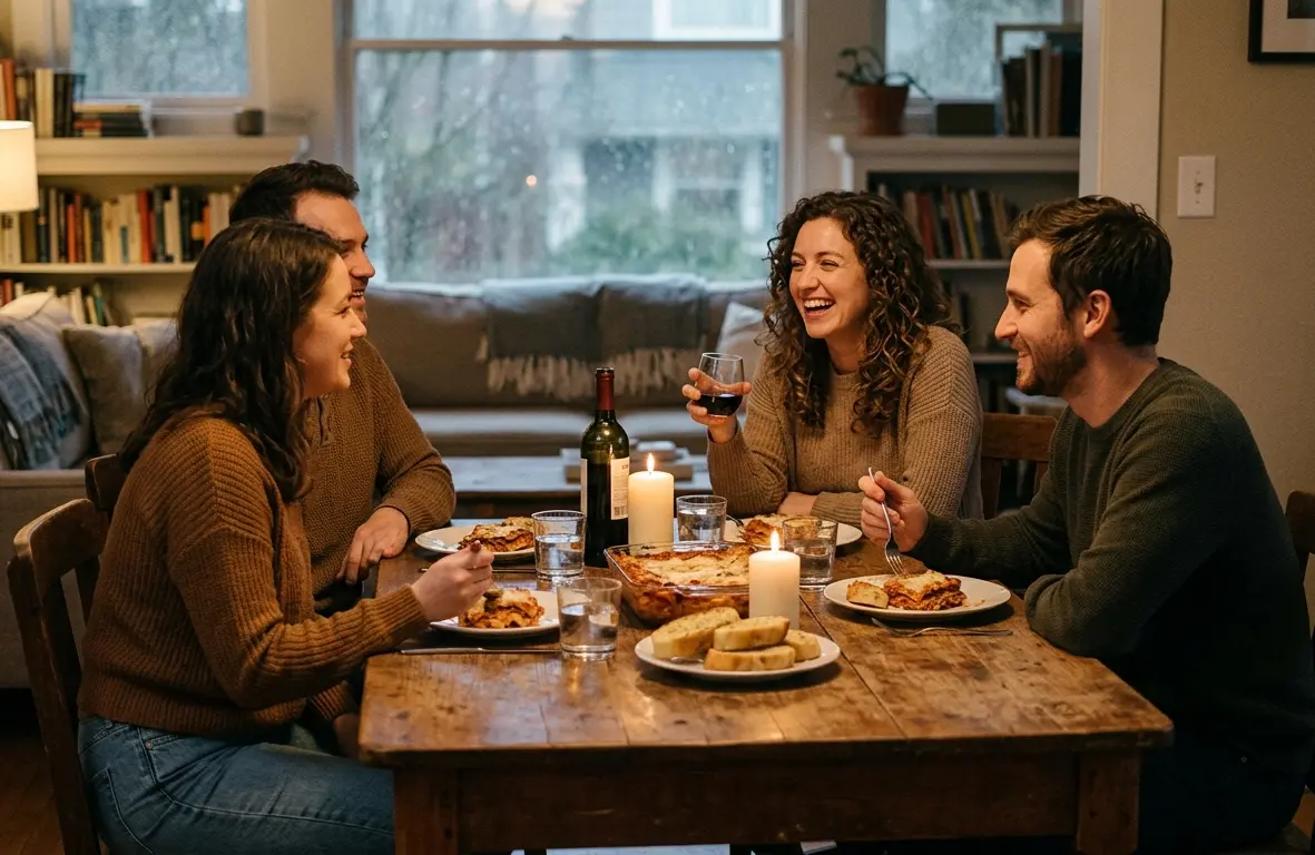 cozy simple gathering at home