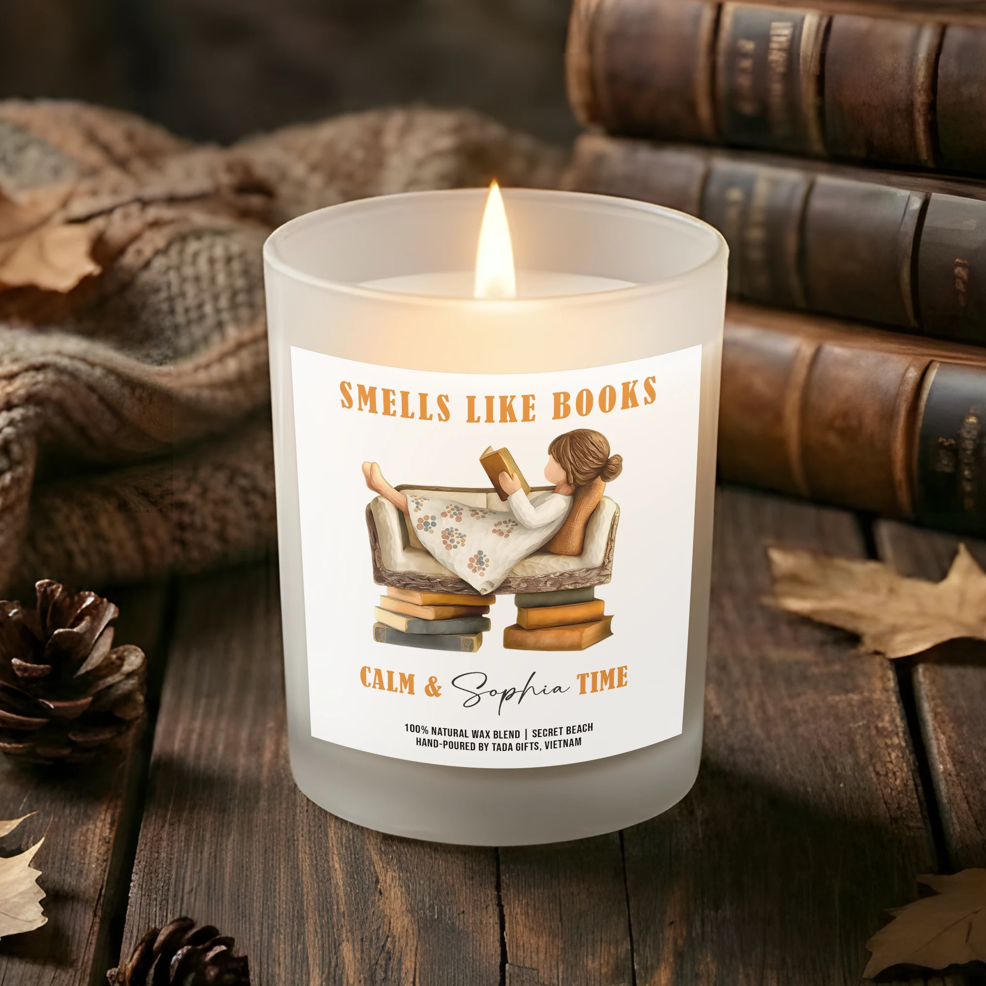 Gifts for Bookworms, Bookish Candle, Bookish Gifts, Gifts for Book Readers, Reader Gifts, Smells Like Books – Calm Time Candle