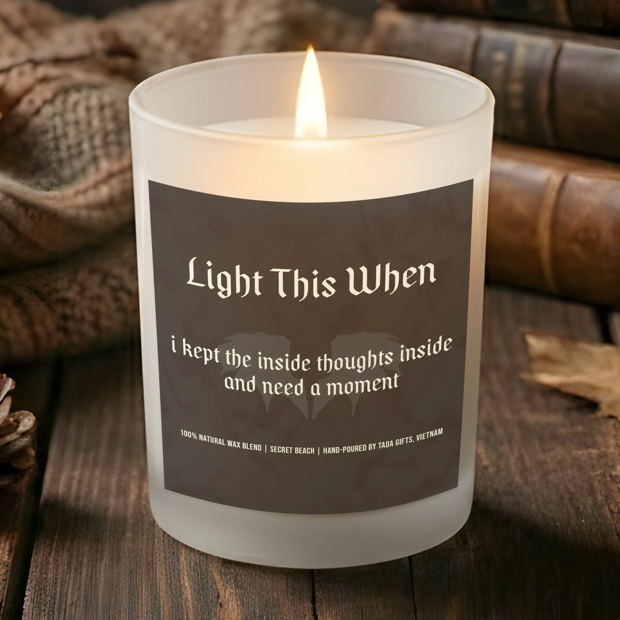 Bookish Candle, Bookish Gifts, Light This When Candle, Anxiety Relief Gift, Introvert Self Care Candle, Emotional Support Gift, Gifts for Book Readers, Reader Gifts