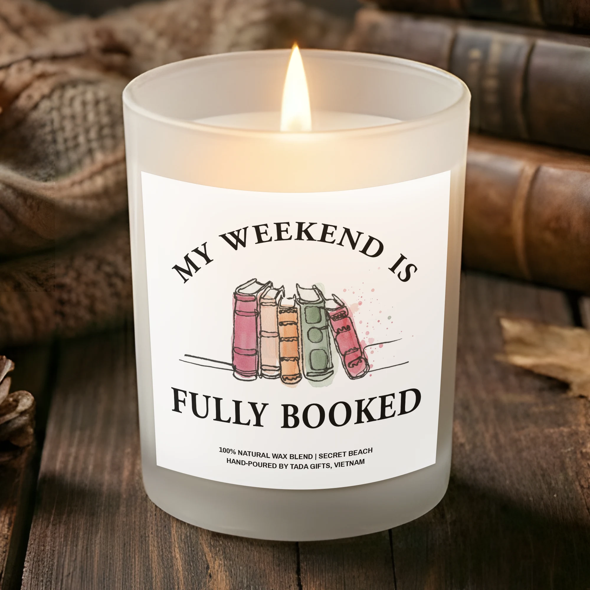Funny Bookish Candle Gift, My Weekend Is Fully Booked, Bookish Candle, Bookish Gifts, Gifts for Book Readers, Reader Gifts