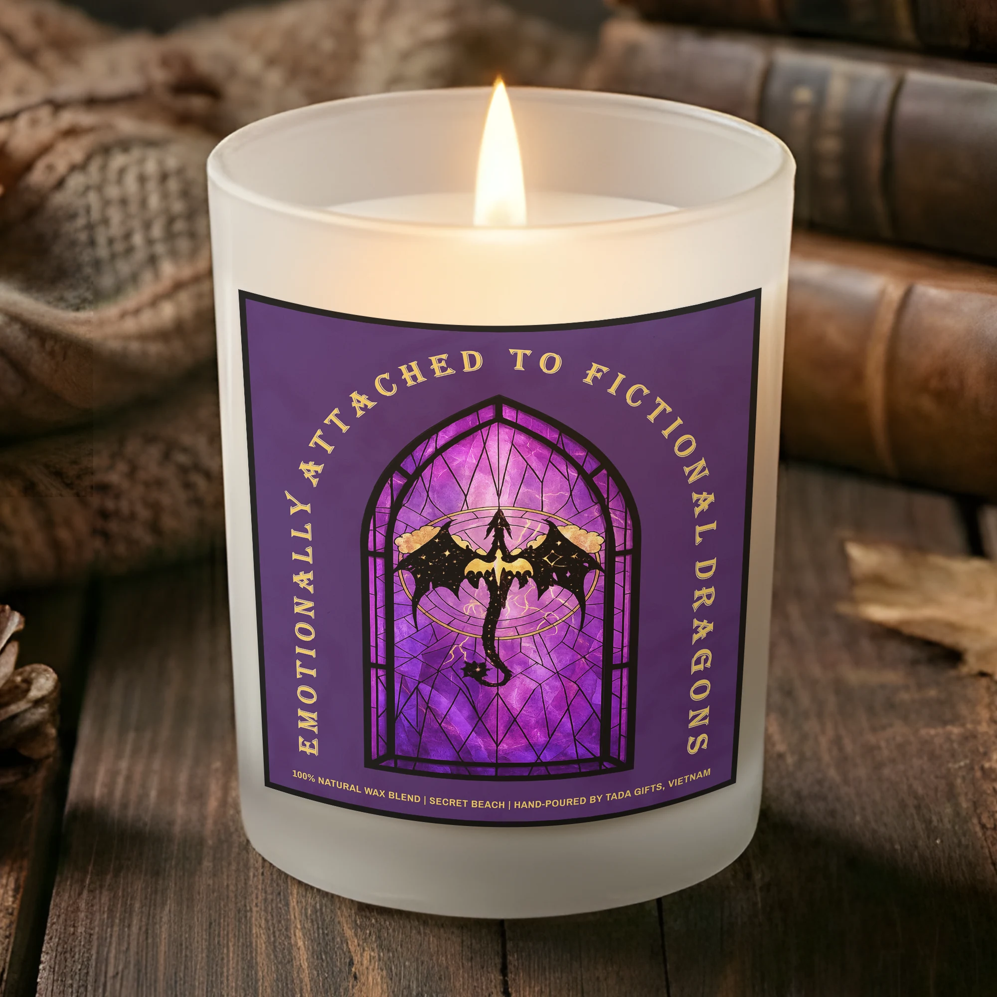 Bookish Candle, Bookish Gifts, Gifts for Book Readers – Emotionally attached to fictional dragons