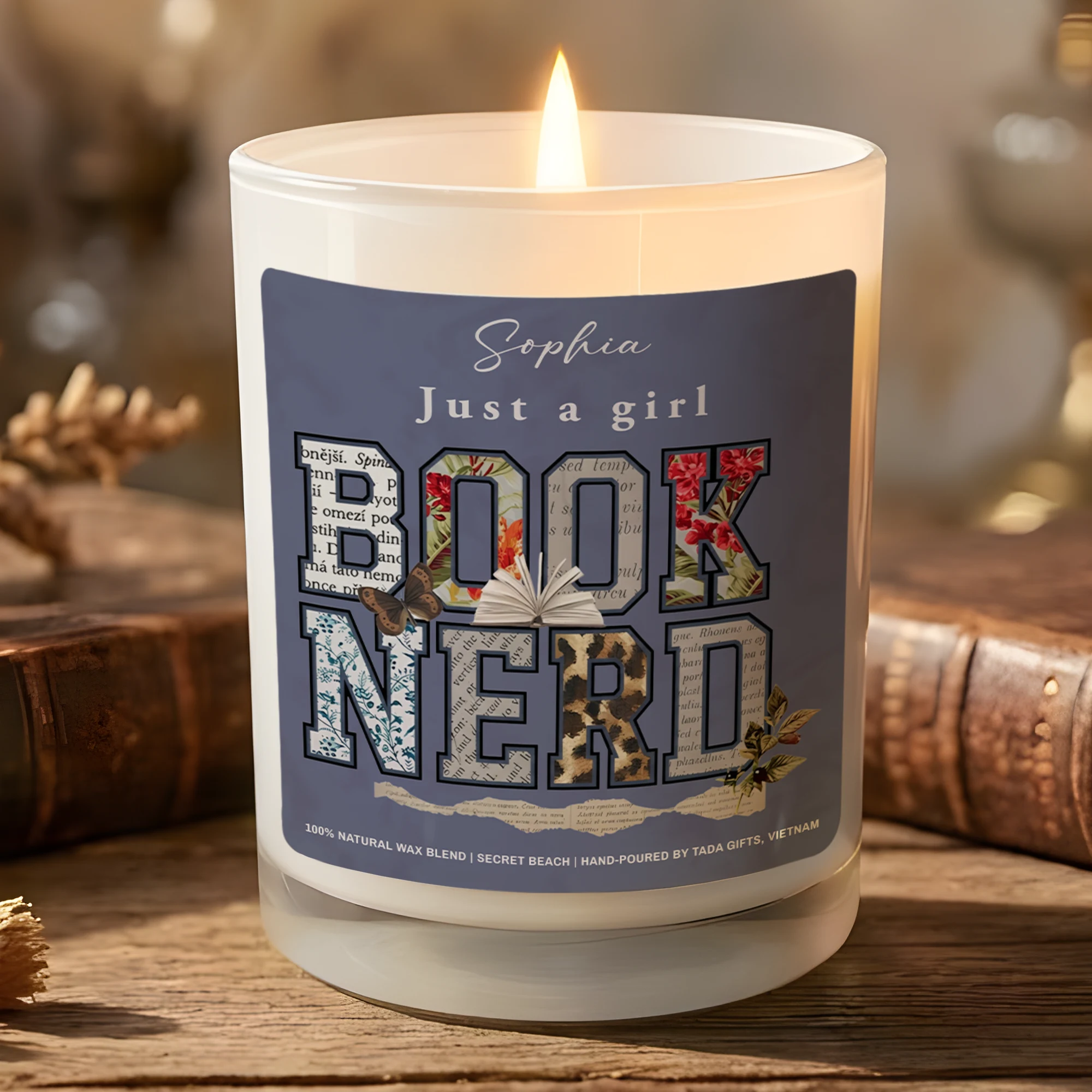 Book Nerd, Bookish Candle, Bookish Gifts, Gifts for Book Readers, Reader Gifts, literary candle, gift for book lovers