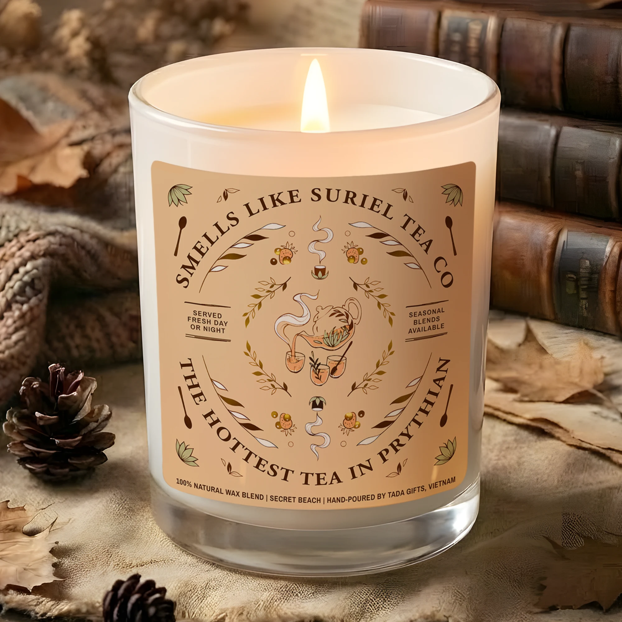 Bookish Candle, Book Lover, Reader Gift, Bookworm Gift, Smut Gift, Smells like Suriel Tea Co