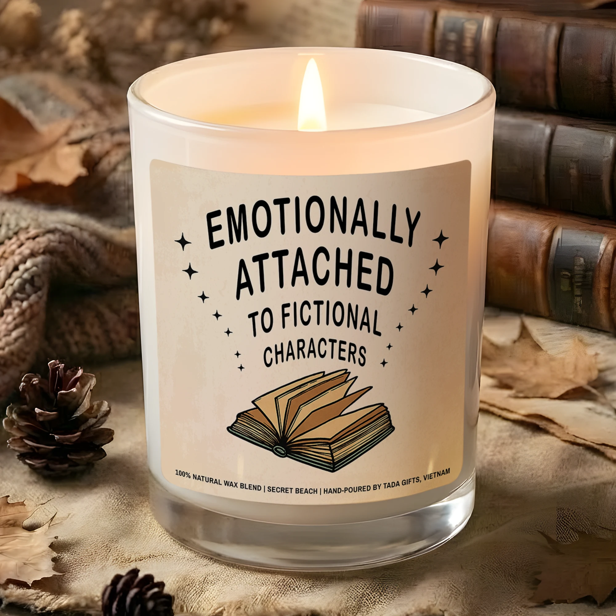 Bookish Candle, Book Lover Gift for Her, Reader Gift, Fae, Bookworm Gift, Smut Gift, Emotionally attached to fictional characters