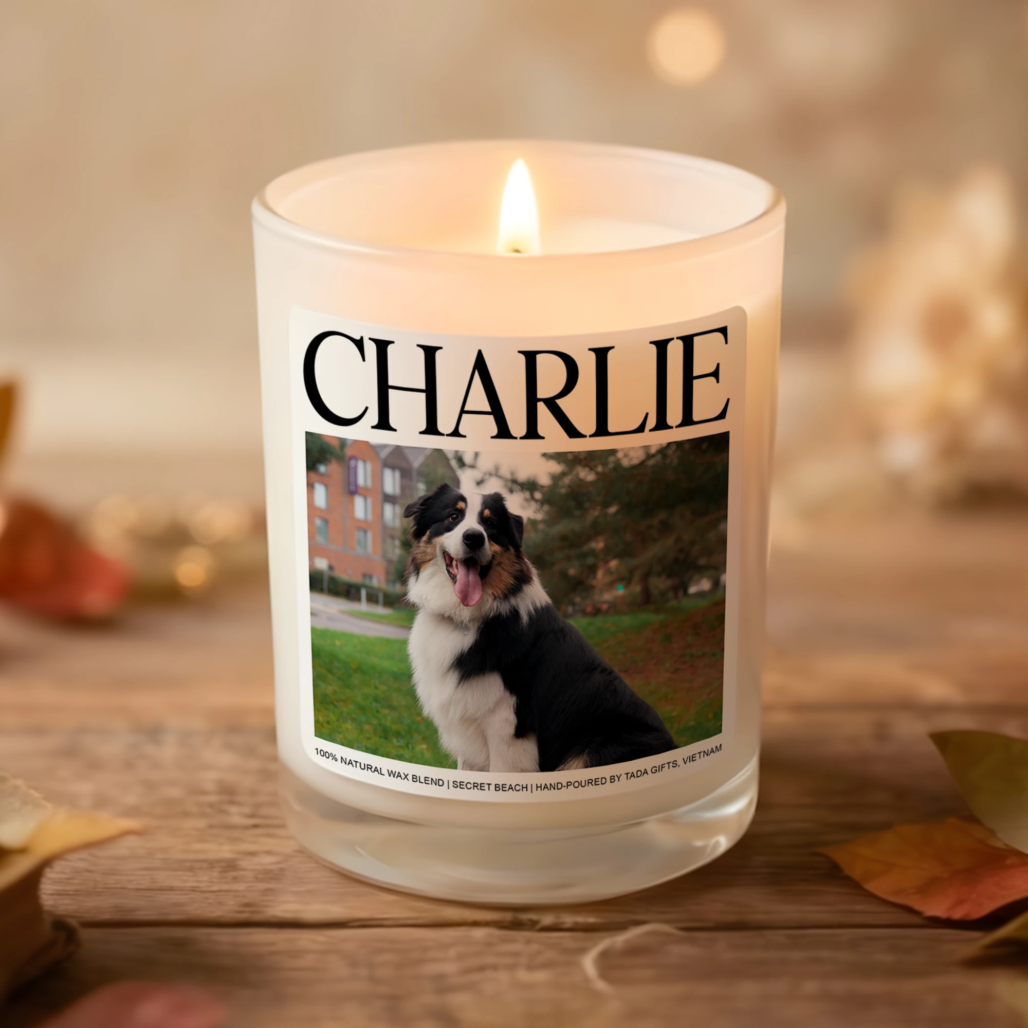 Custom Pet Portrait Candle, Personalized Dog Memorial Gift, Pet Gifts