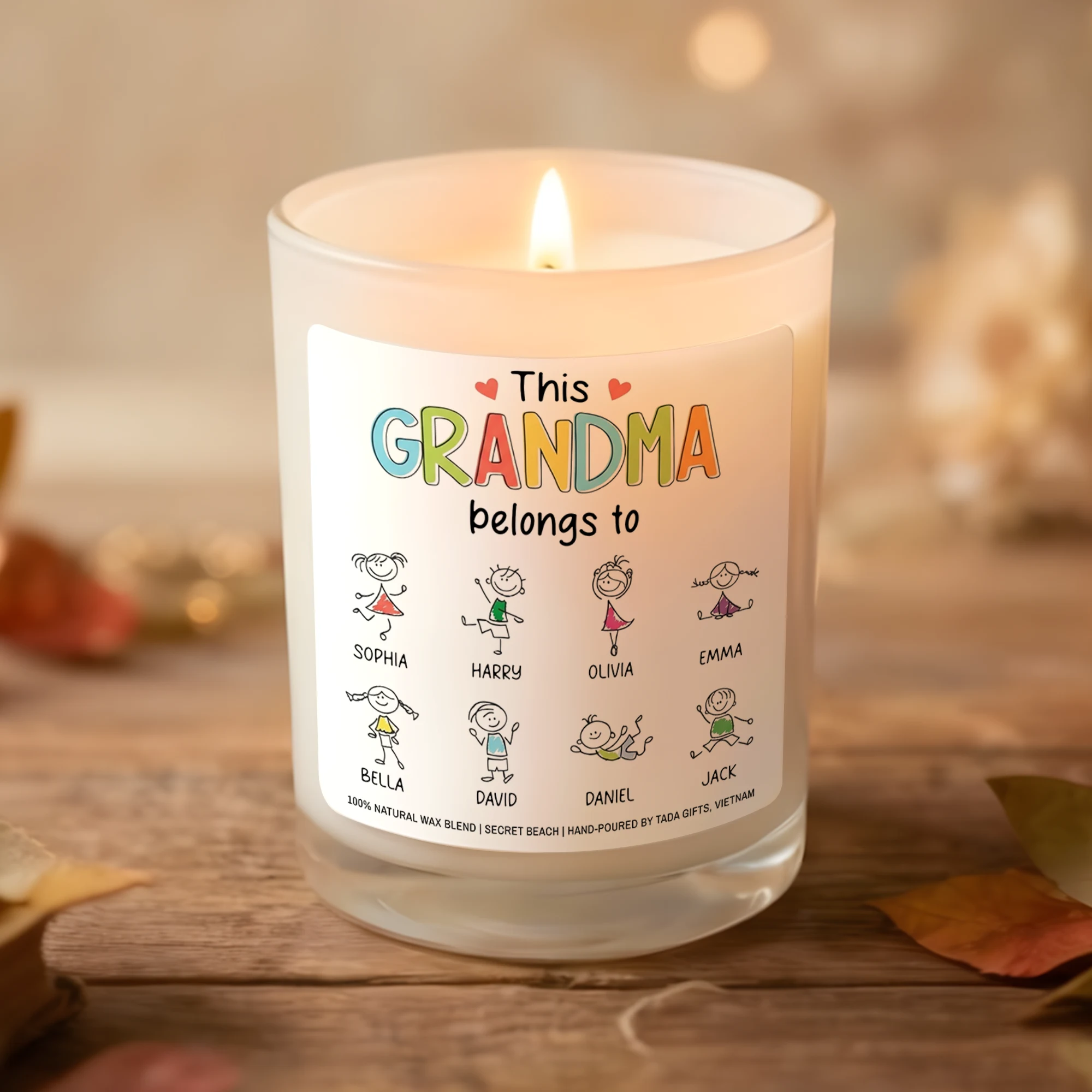 Custom Grandma Candle, Custom Grandkids Names, Mother’s Day Gift