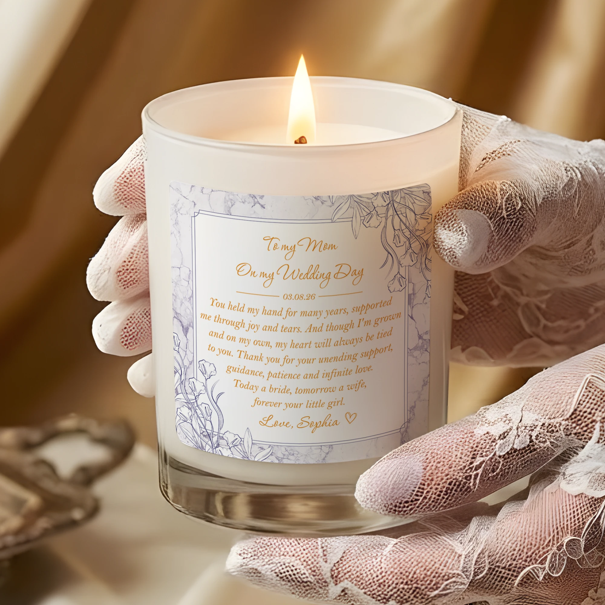 To My Mom On My Wedding Day Candle – Mother of the Bride Gift – Personalized Wedding Keepsake – Sentimental Wedding Candle for Mom – Custom Bride to Mother Thank You Gift – 2026 Wedding Decor