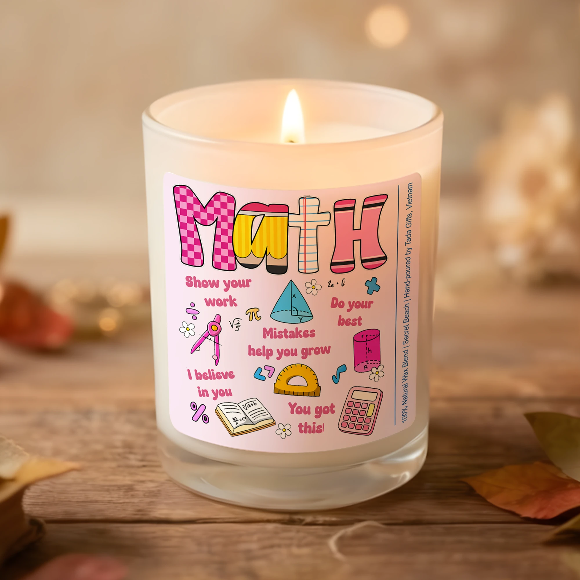 Math Teacher Gift Candle, Teacher Appreciation Candle, Teacher Gifts, Teacher Appreciation Gift, Personalized Teacher Candle