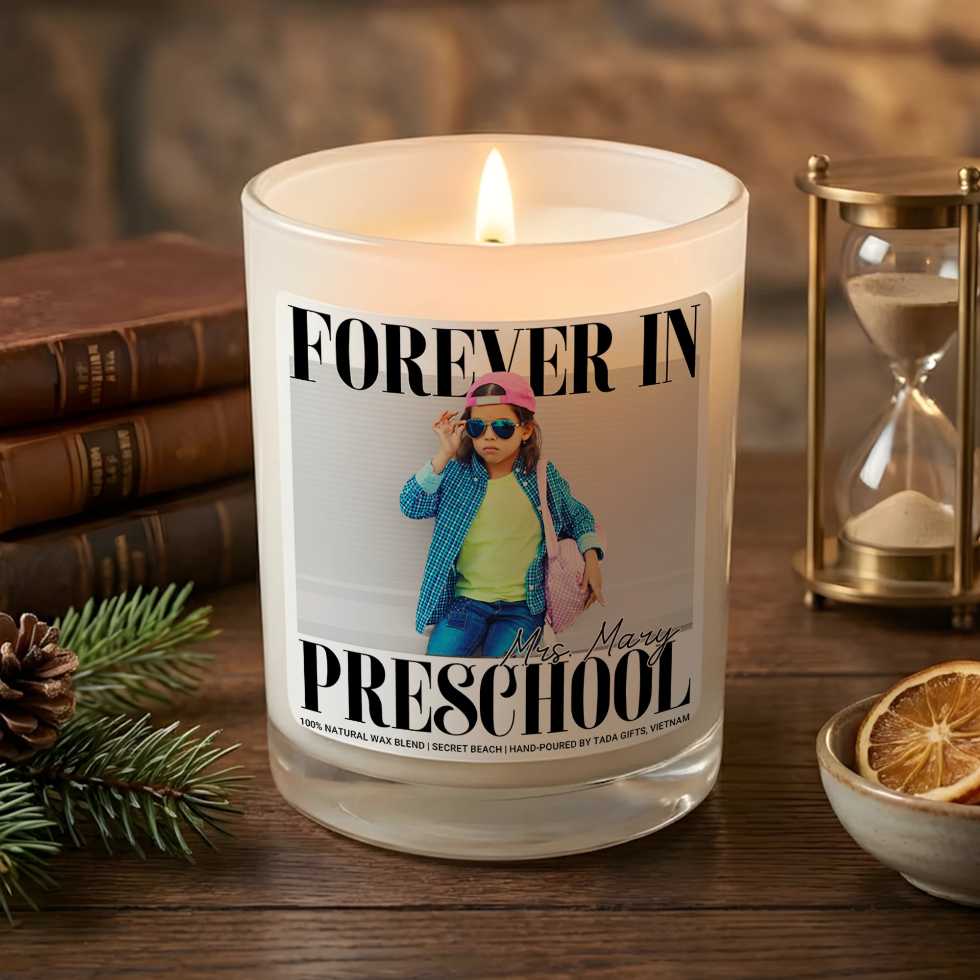 Preschool Teacher Gift Candle, Teacher Appreciation Gift, Personalized TEACH Candle, Floral Teacher Candle, Teacher Appreciation Week Gift
