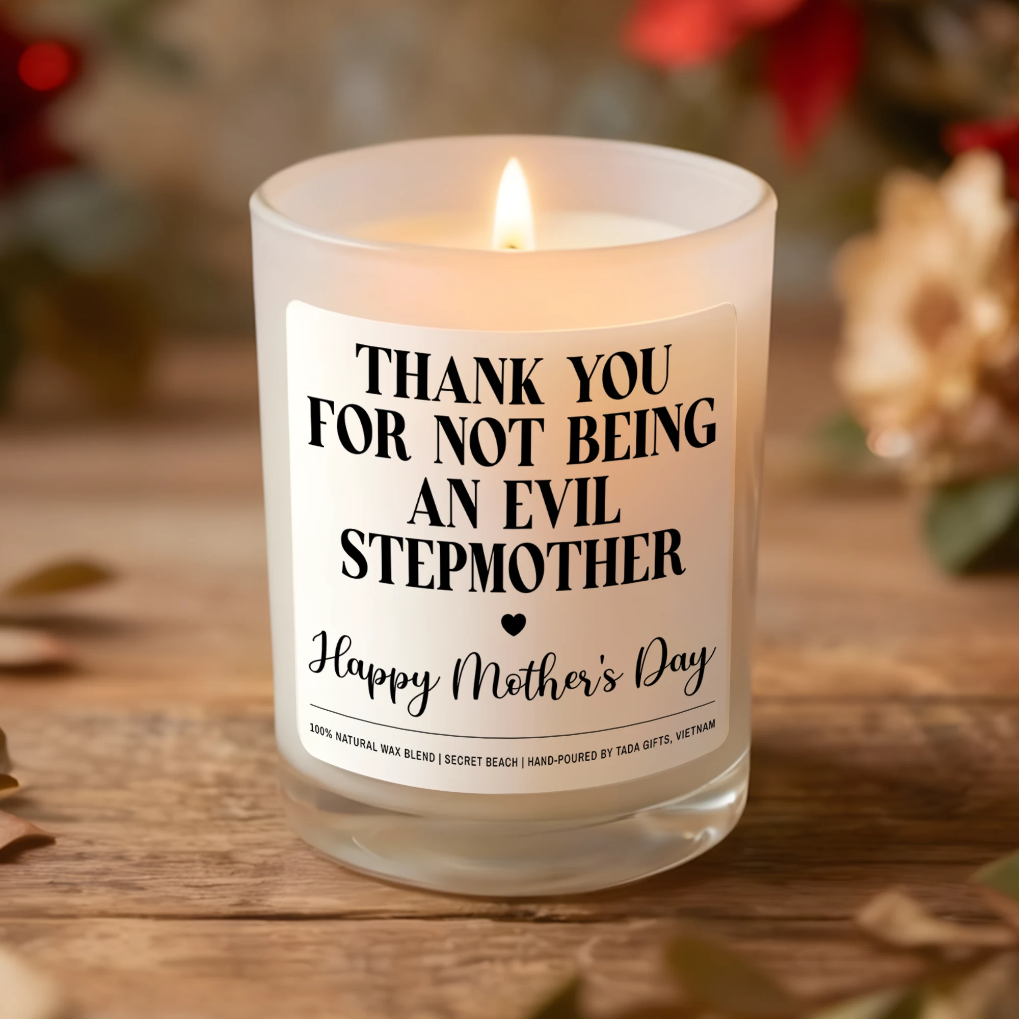 Funny Stepmom Mother’s Day Gift Candle, Thank You For Not Being An Evil Stepmother Candle, Mom Gift, Stepmother Gift, Mother’s Day Gifts