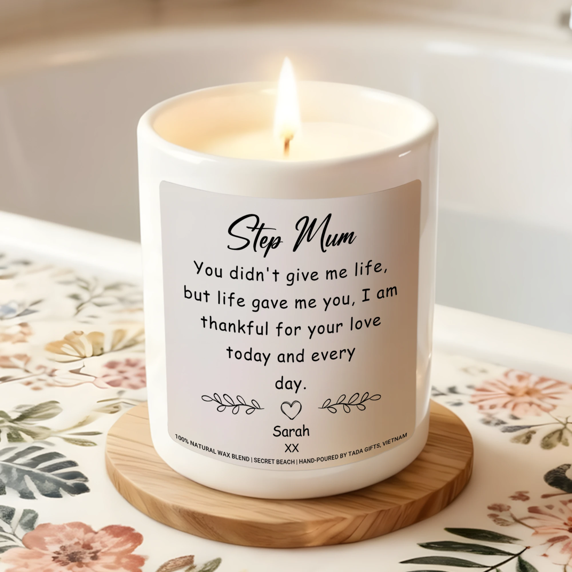 Gift for Stepmom, Step Mom Gift Candle, Bonus Mom Gifts, Second Mom Gift, Blended Family Gift, Personalized Stepmom Candle