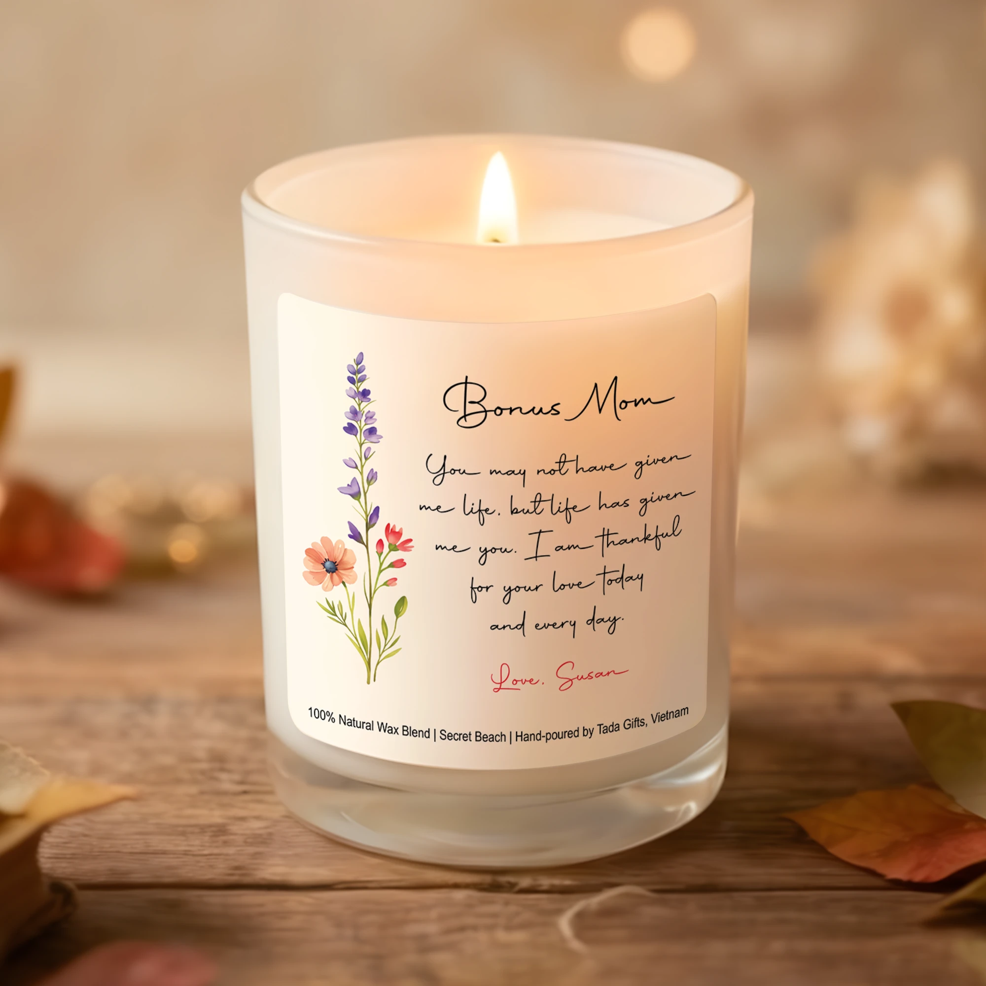 Personalized Mother’s Day Gifts, Personalized Birth Flower Candle, Custom Names Candle for Mom, “If Mums Were Flowers We’d Pick You” Candle, Gift for Mom