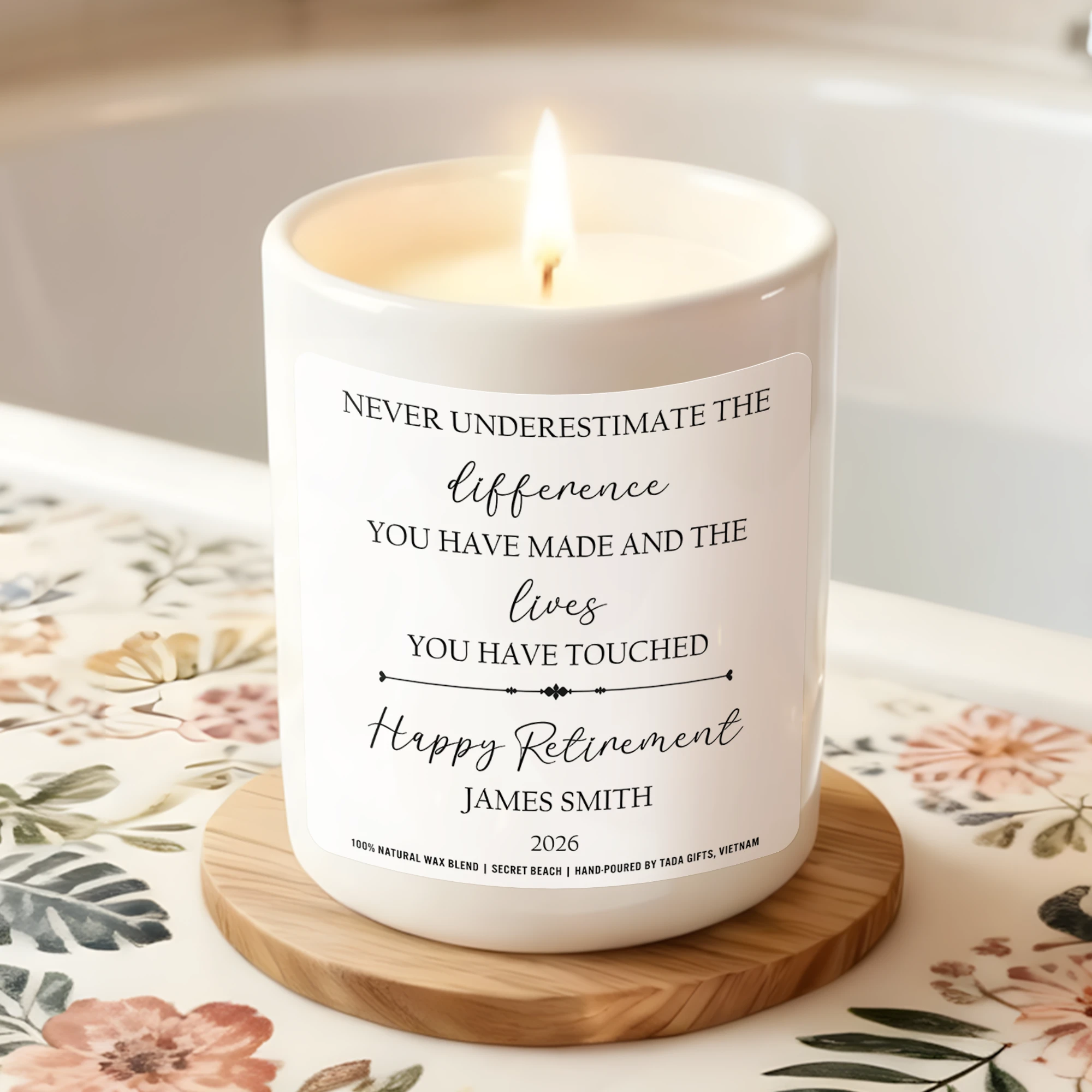 Retirement Gift Candle, Personalized Happy Retirement Candle, Farewell Gift for Coworker, Going Away Gift, Retirement Gifts for Women