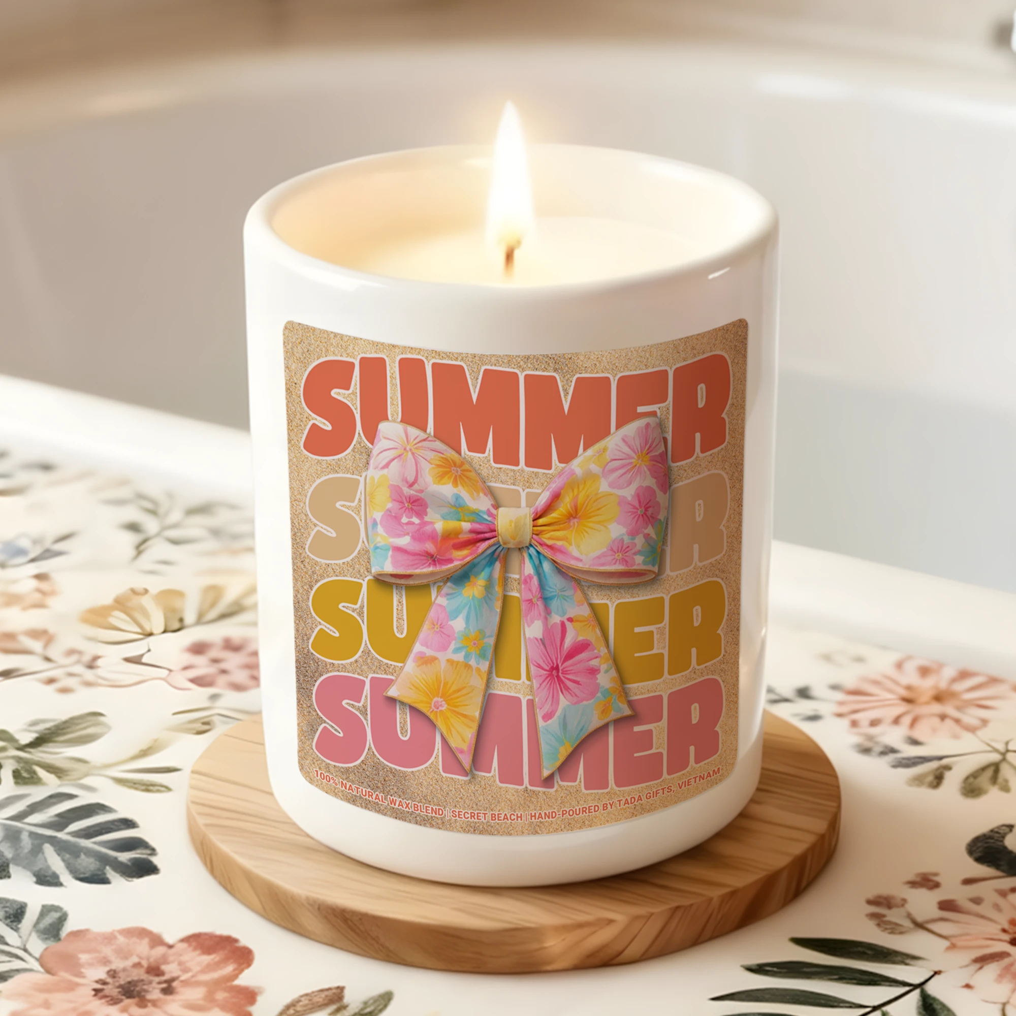 Summer Vibes Scented Candle, Summer Decor, Beach Scented Candle, Cute Summer Gift, Tropical Soy Wax Candle, Coastal Aesthetic Candle