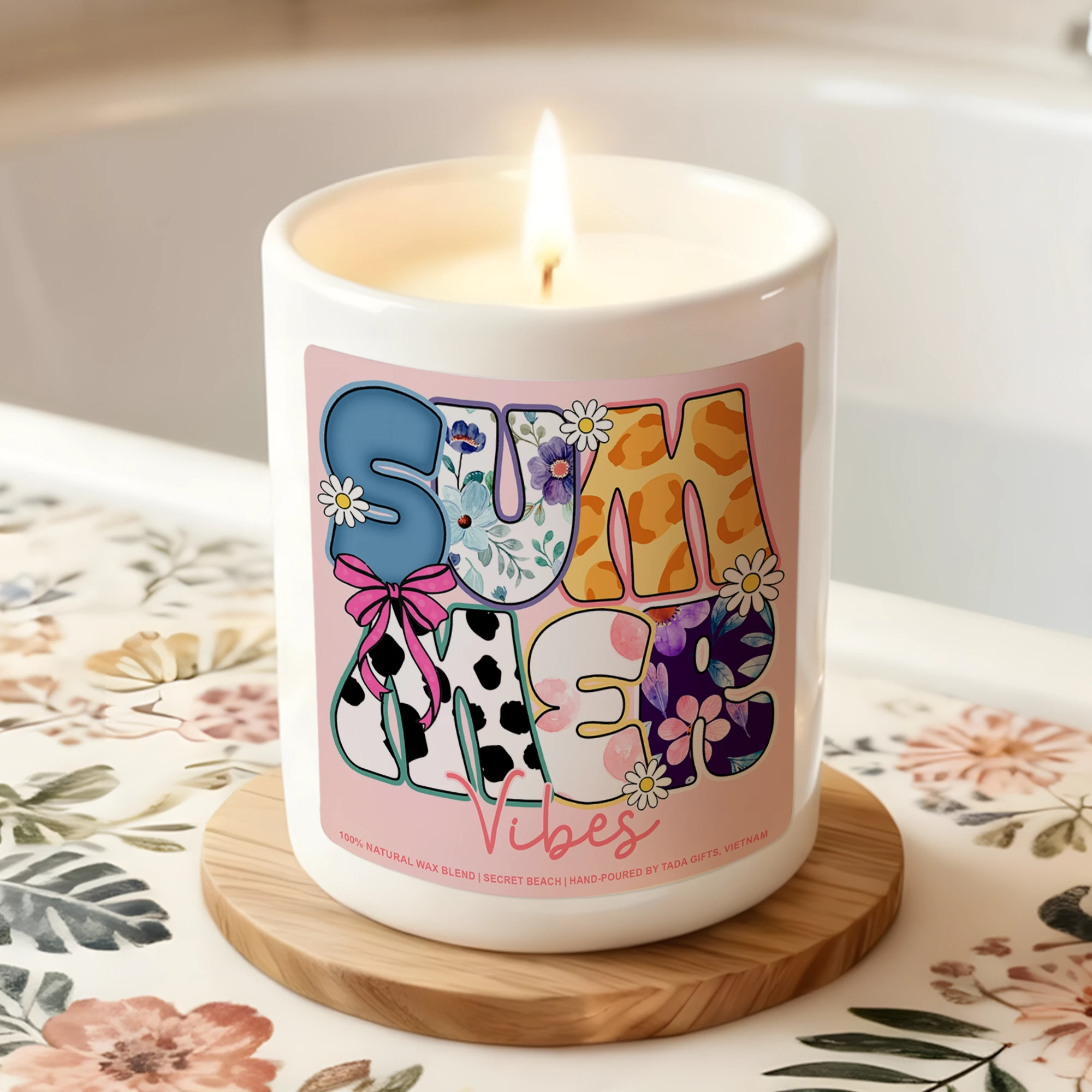 Summer Candle, Summer Decor, Beach Scented Candle, Cute Summer Gift, Tropical Soy Wax Candle, Coastal Aesthetic Candle