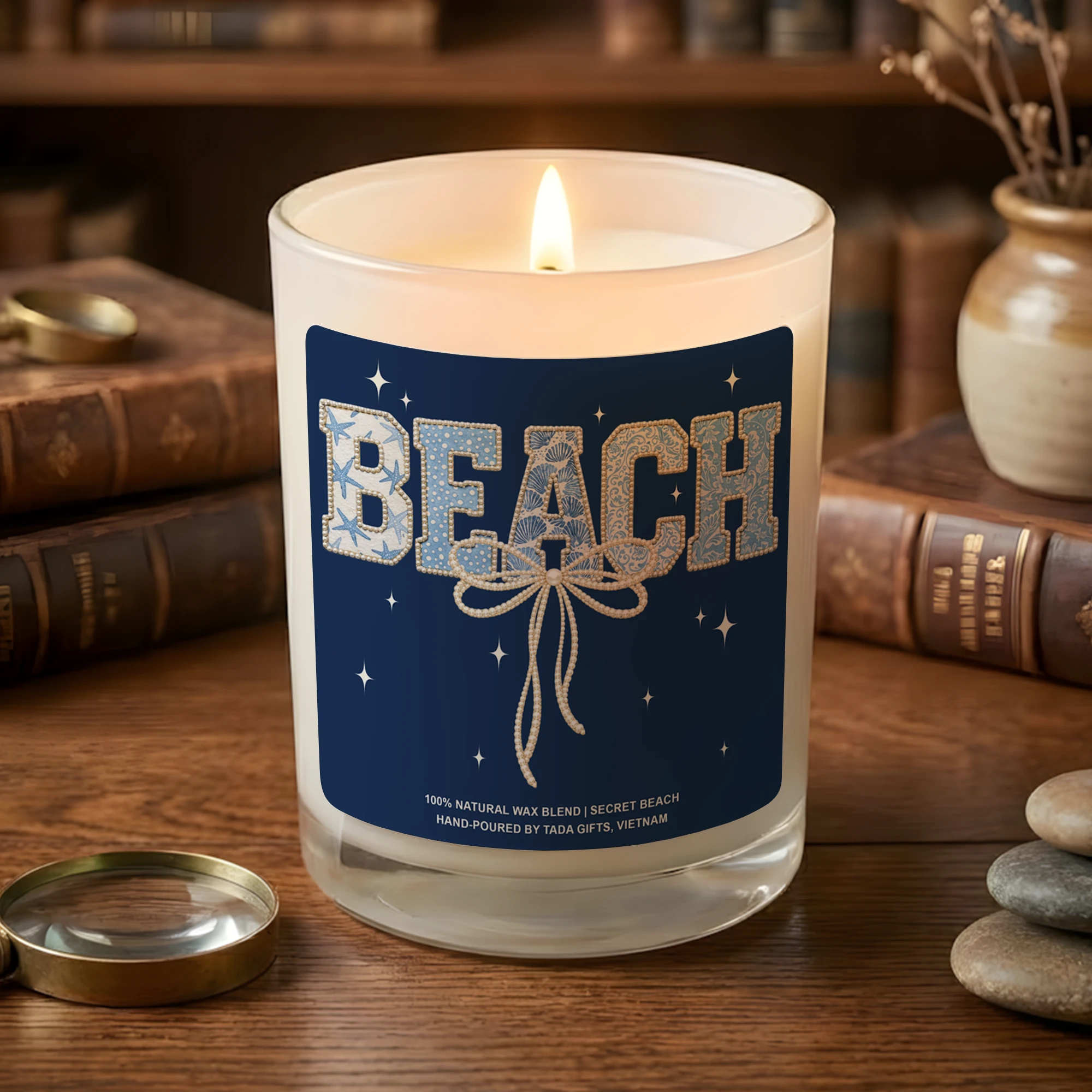 Summer Vibes Candle, Summer Decor, Beach Scented Candle, Cute Summer Gift, Tropical Soy Wax Candle, Coastal Aesthetic Candle