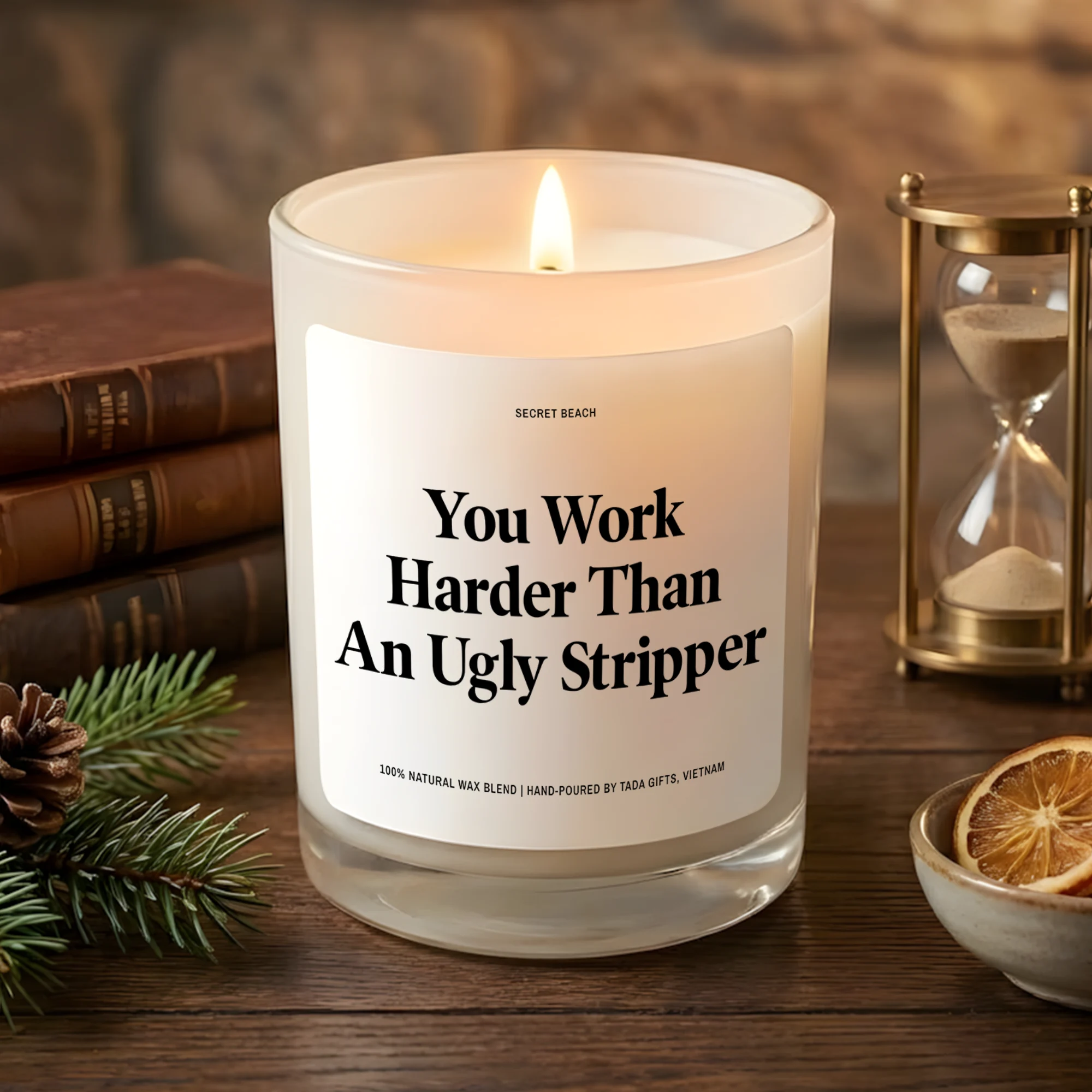 You Work Harder Than An Ugly Stripper Candle, Birthday Gift for Friend, Coworker Gift, Boss Gift, Office Manager Gift, Teacher Gift for Her