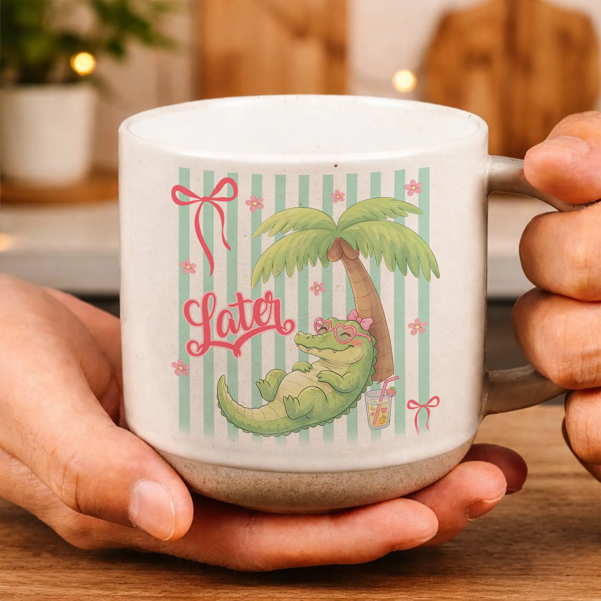 Personalized Summer Pottery Mug, Latte Mug, Summer Mug