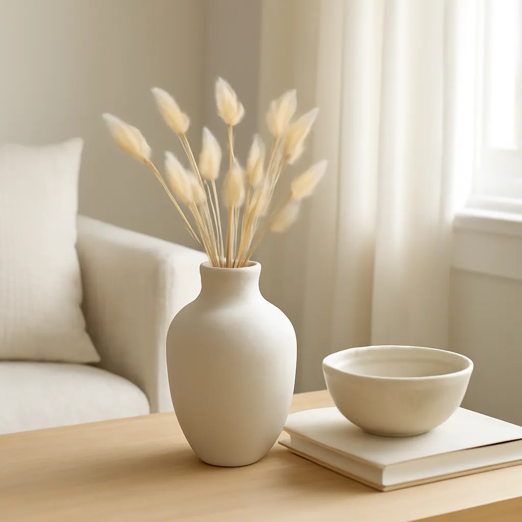 Simple home styling with ceramic vase