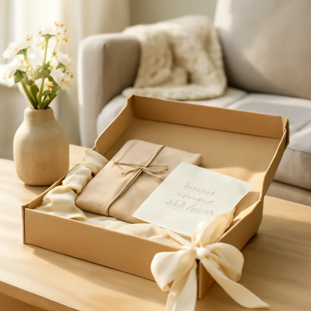 Custom gift box with handwritten note