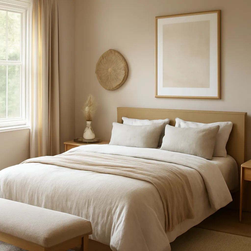 Warm neutral bedroom color palette