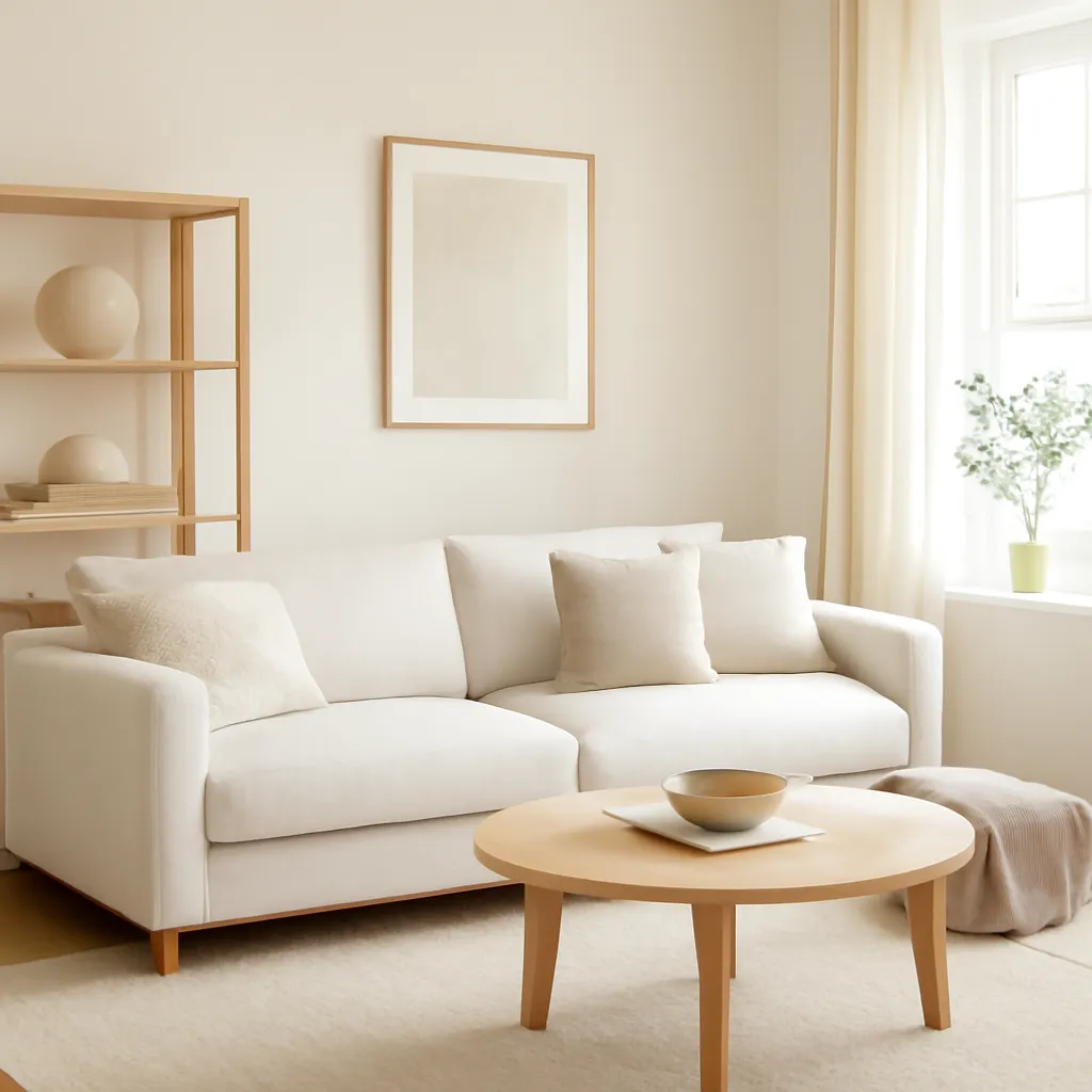 Neutral cozy home with clean lines