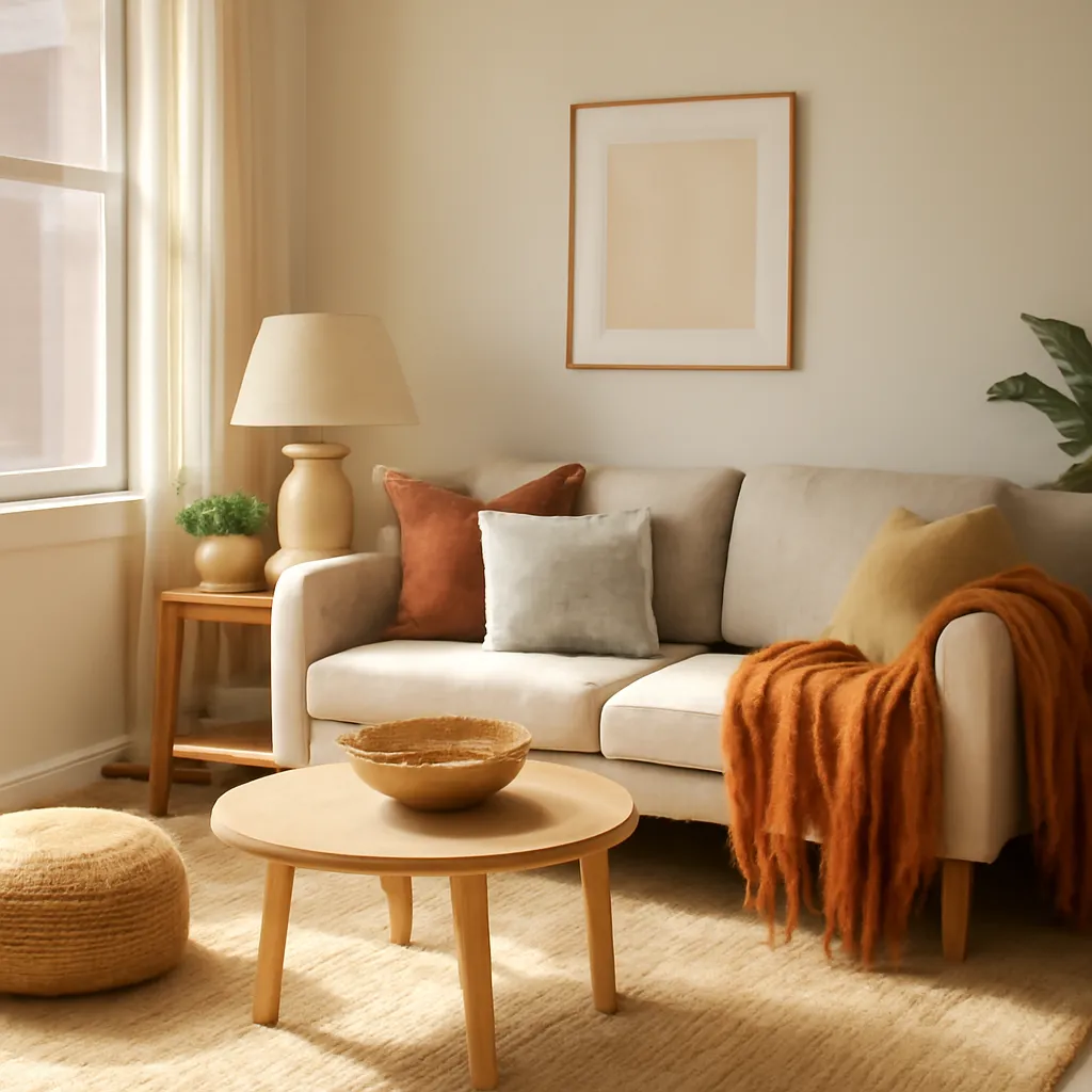 Temporary home decor with warm textures