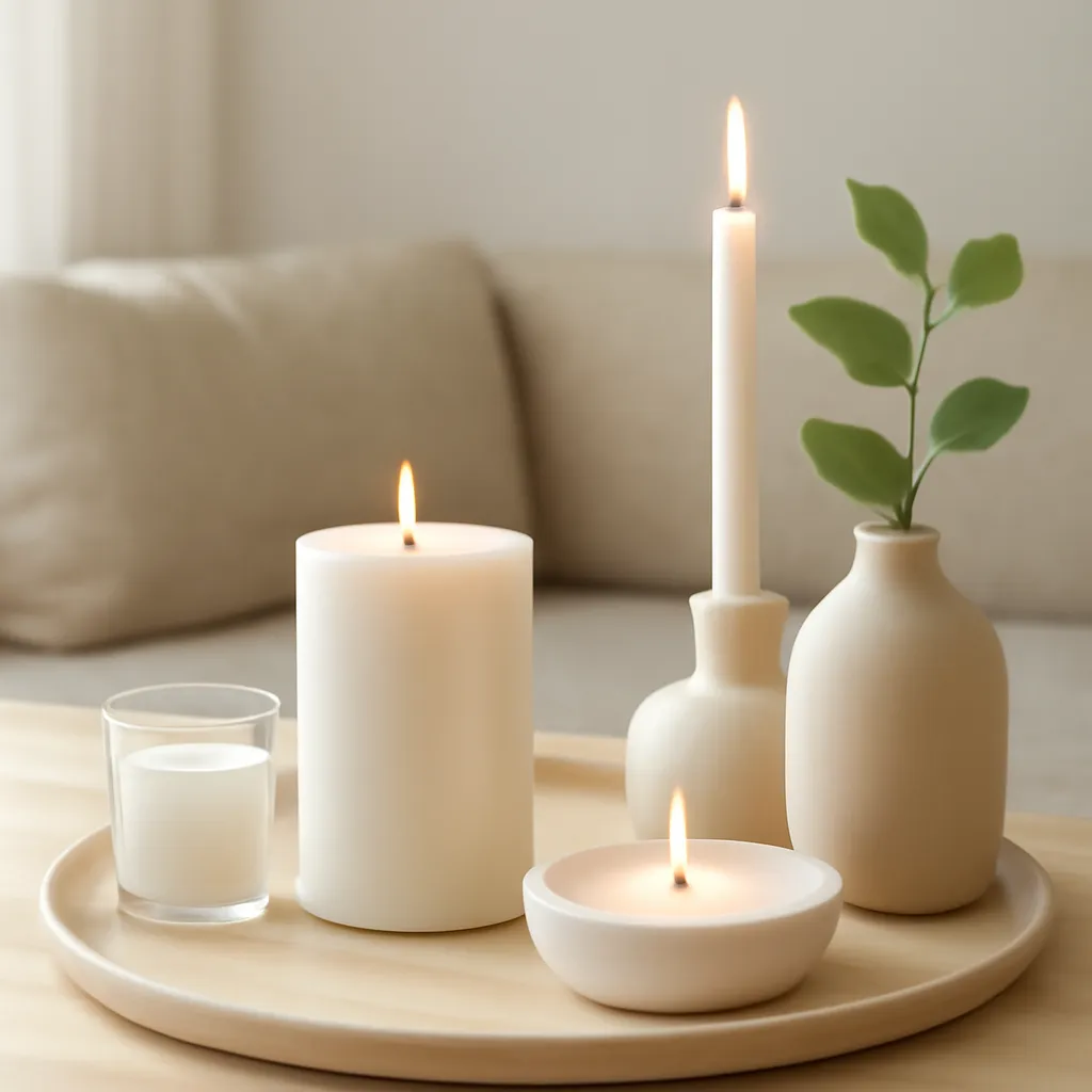 Minimalist candle decor without clutter