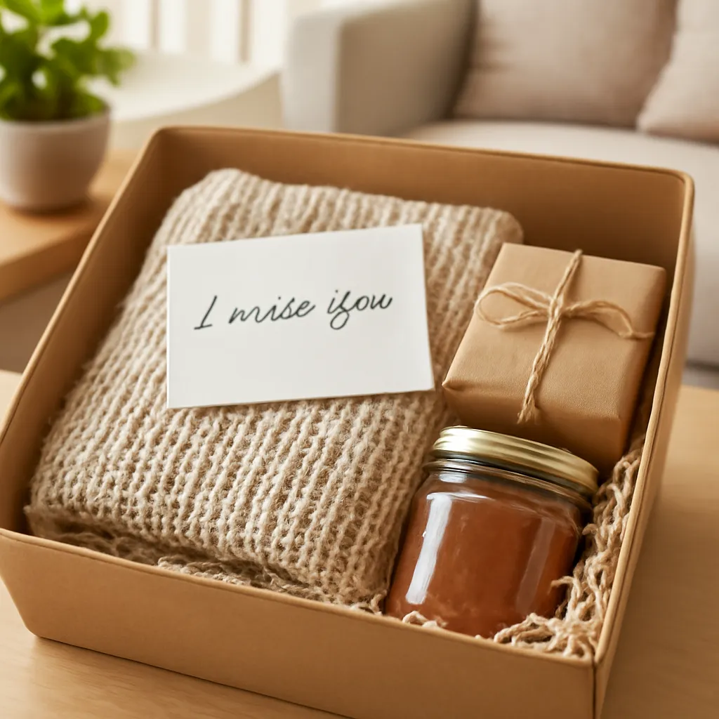 Care package with handwritten note