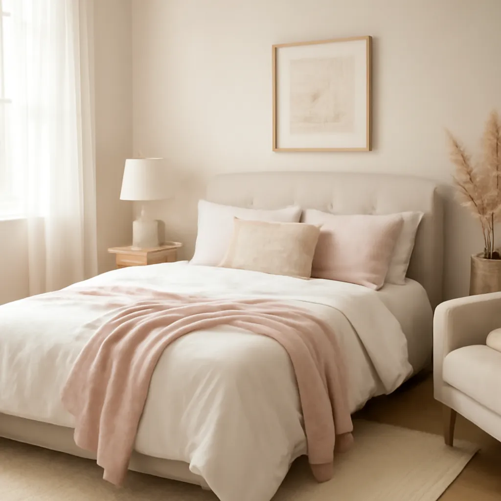 Feminine room styling with gentle natural light