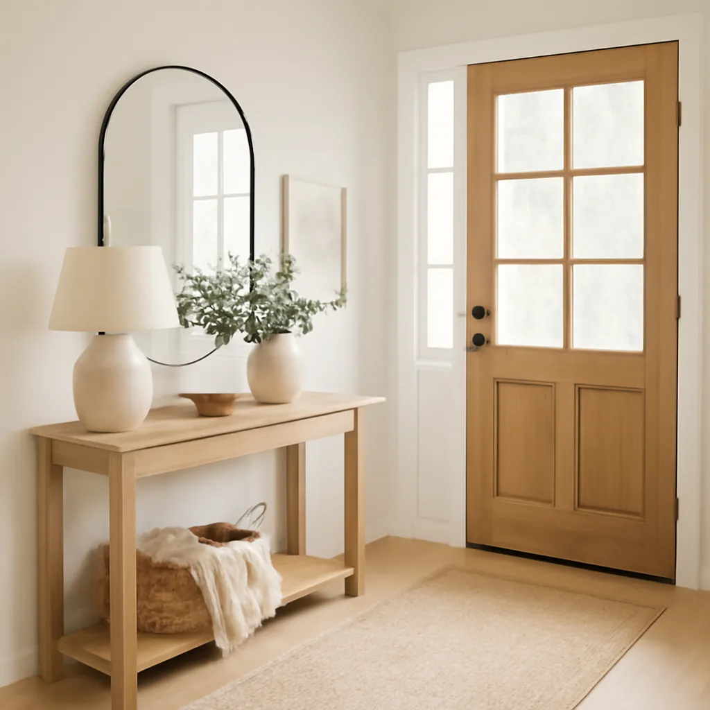 Inviting entryway with neutral home decor