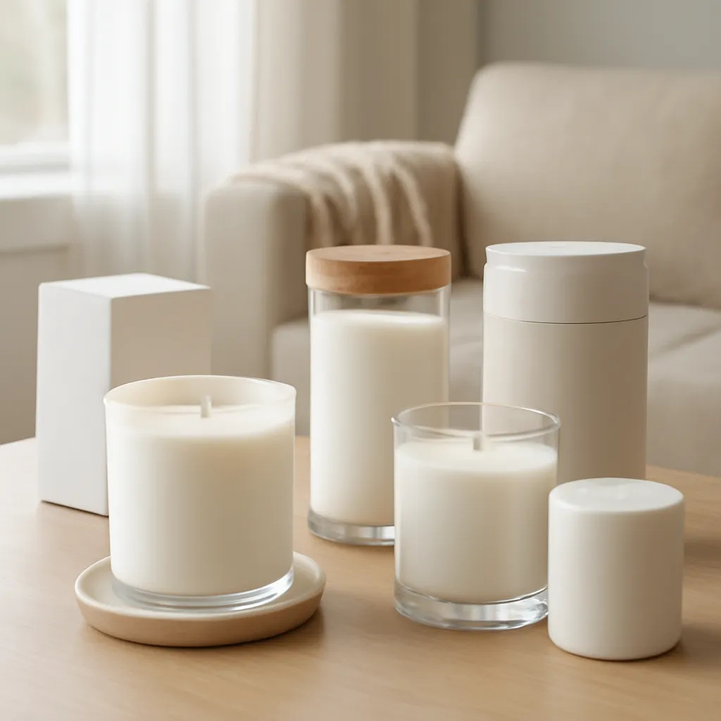 Hero image: refined unusual candle scent concepts, premium US lifestyle photography, realistic materials, clean composition, no text