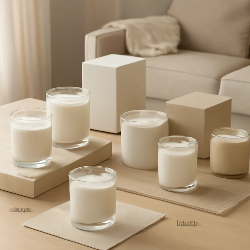 Hero image: organized candle fragrance catalog with labeled scent families, premium US lifestyle photography, realistic materials, clean composition, no text
