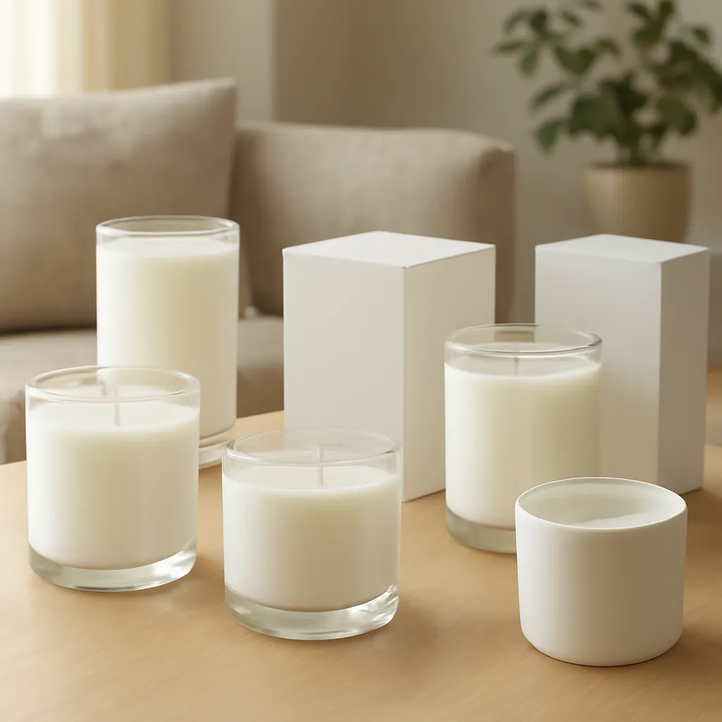 Hero image: premium candles arranged for a structured quality comparison, premium US lifestyle photography, realistic materials, clean composition, no text