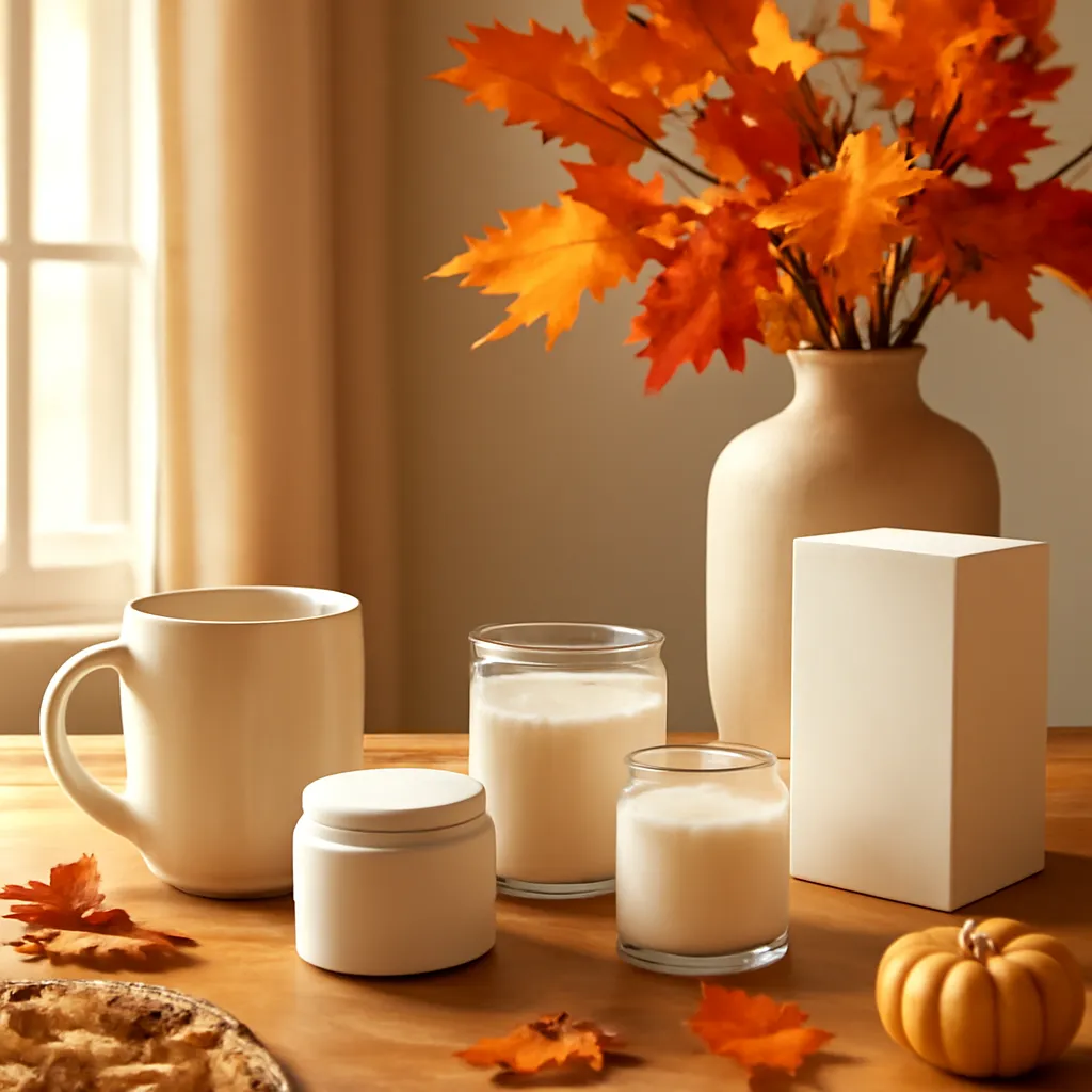 Hero image: fall versus autumn search-language comparison, premium US lifestyle photography, warm autumn light, clean composition, no text