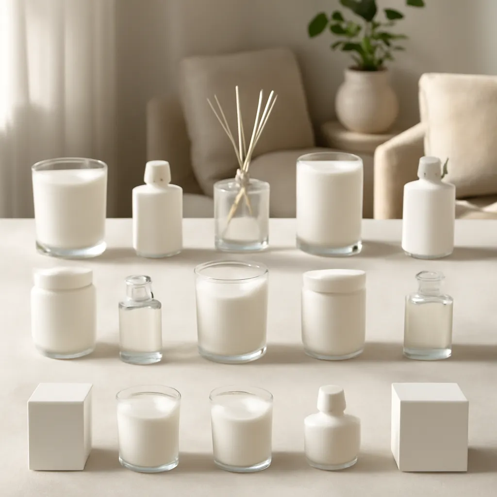 Hero image: twenty coordinated fragrance pairing concepts, premium US lifestyle photography, realistic materials, clean composition, no text